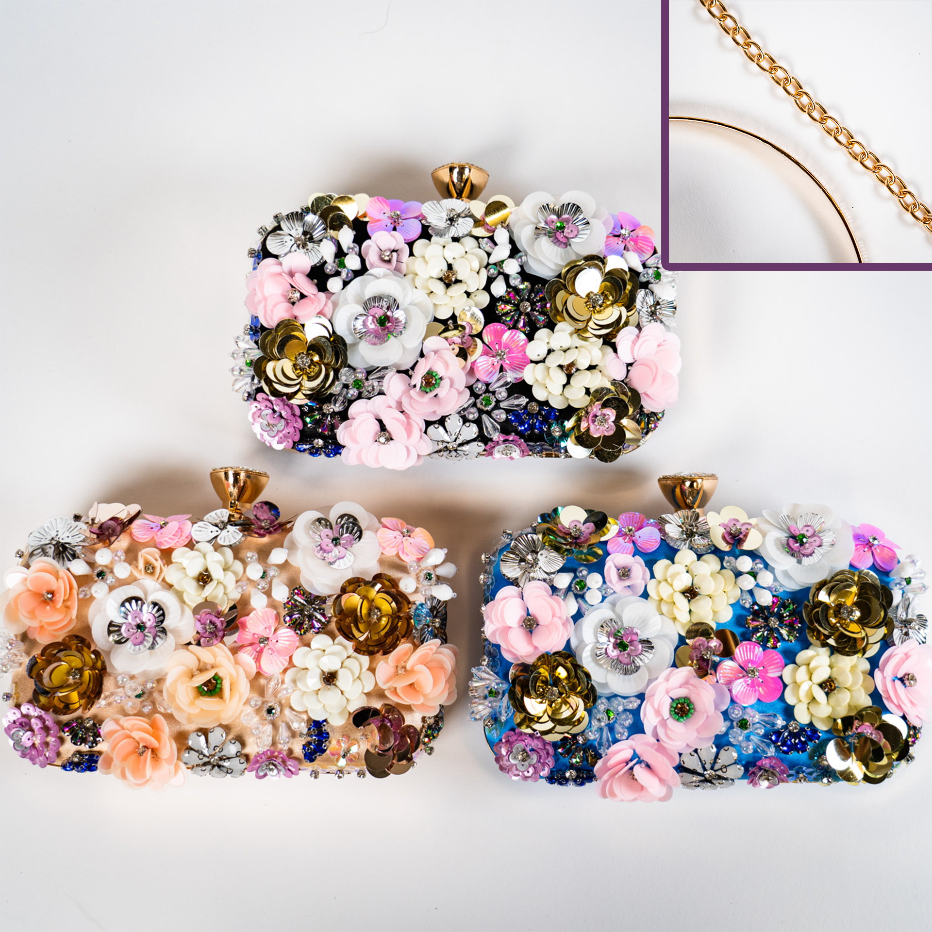 Maximalist Floral Clutch - Apricot