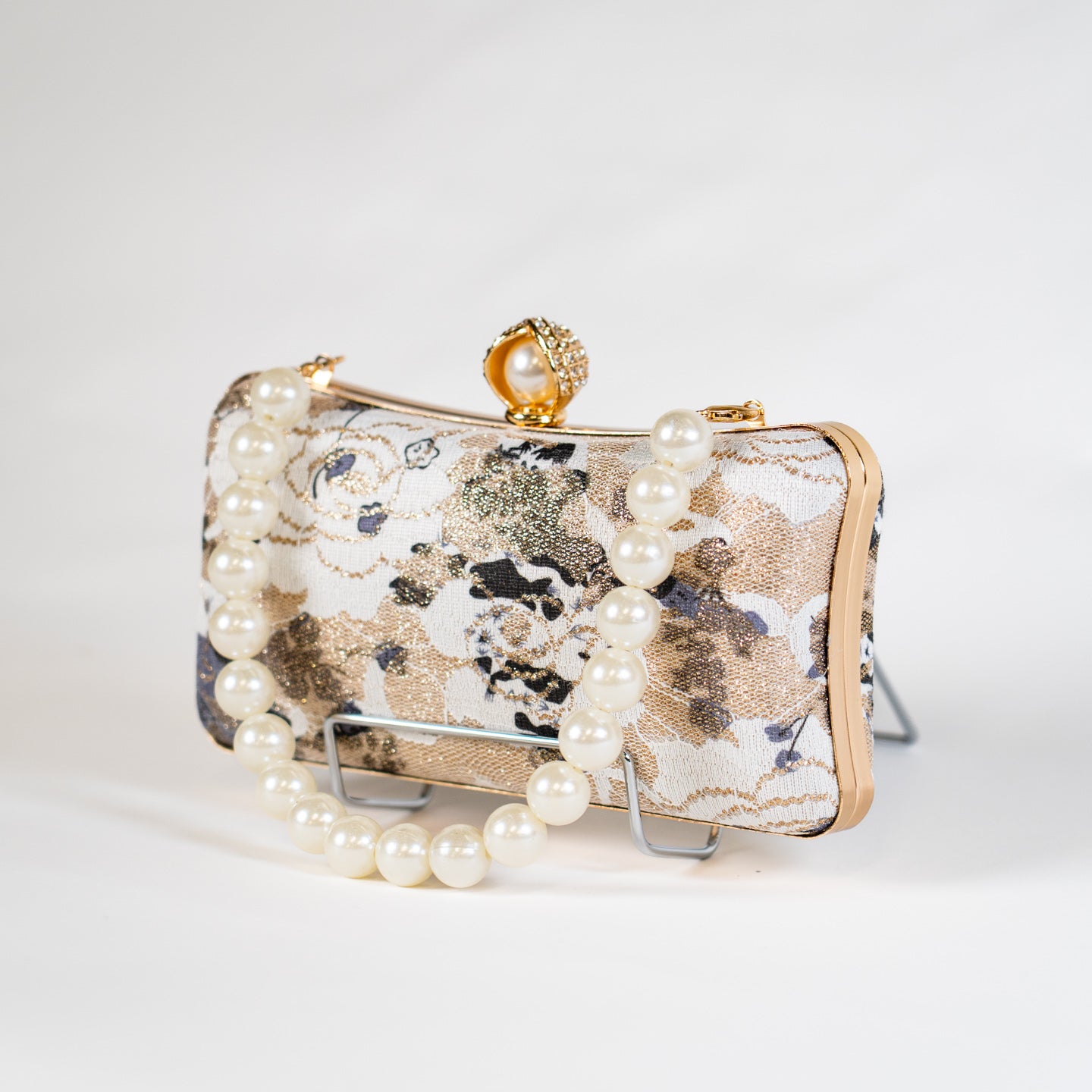 Jacquard Lace Handbag - Black