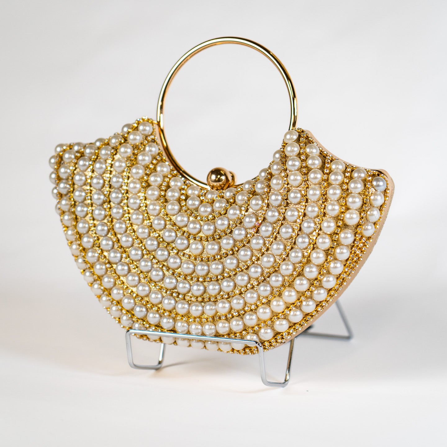 Modern Pearl Handbag - Gold