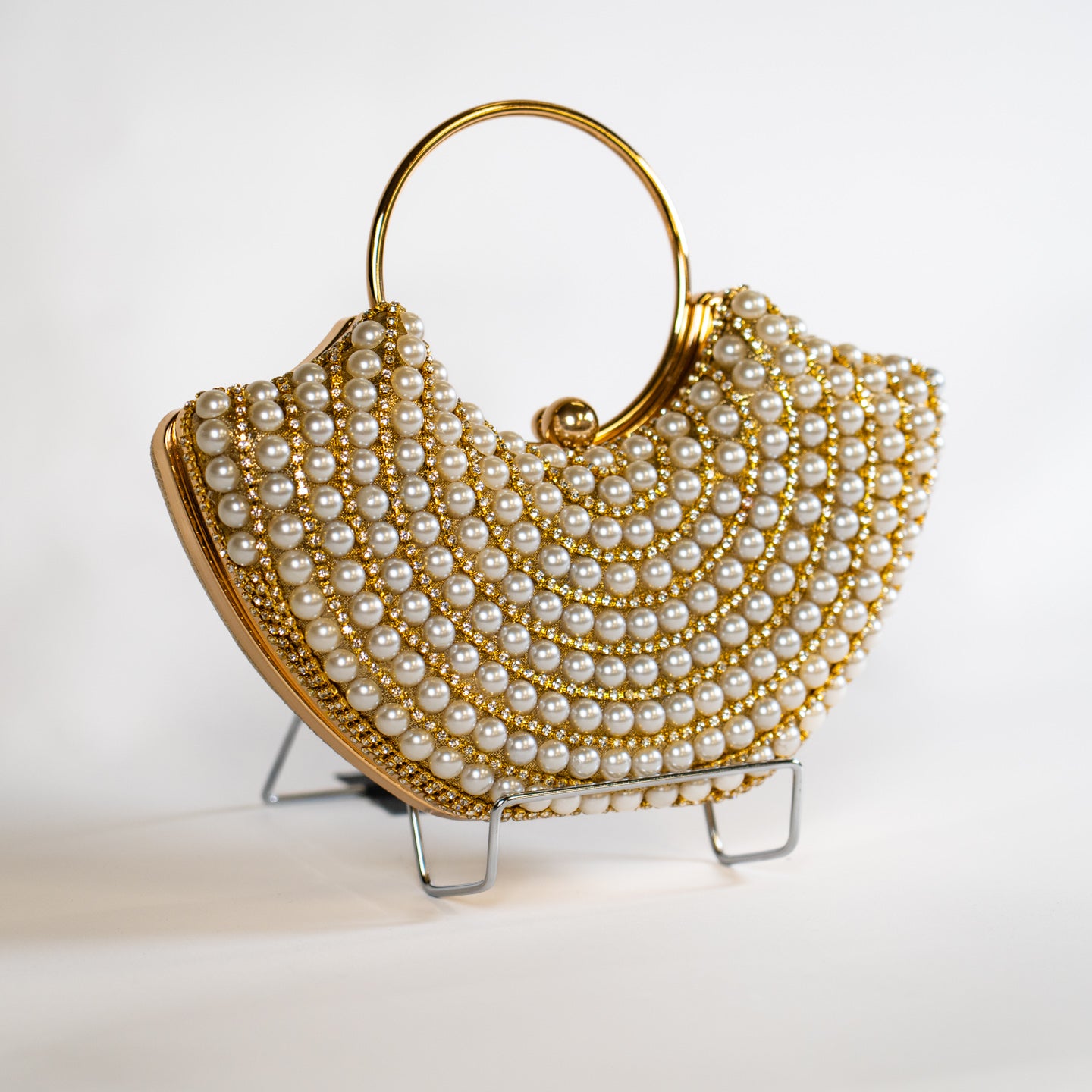 Modern Pearl Handbag - Gold