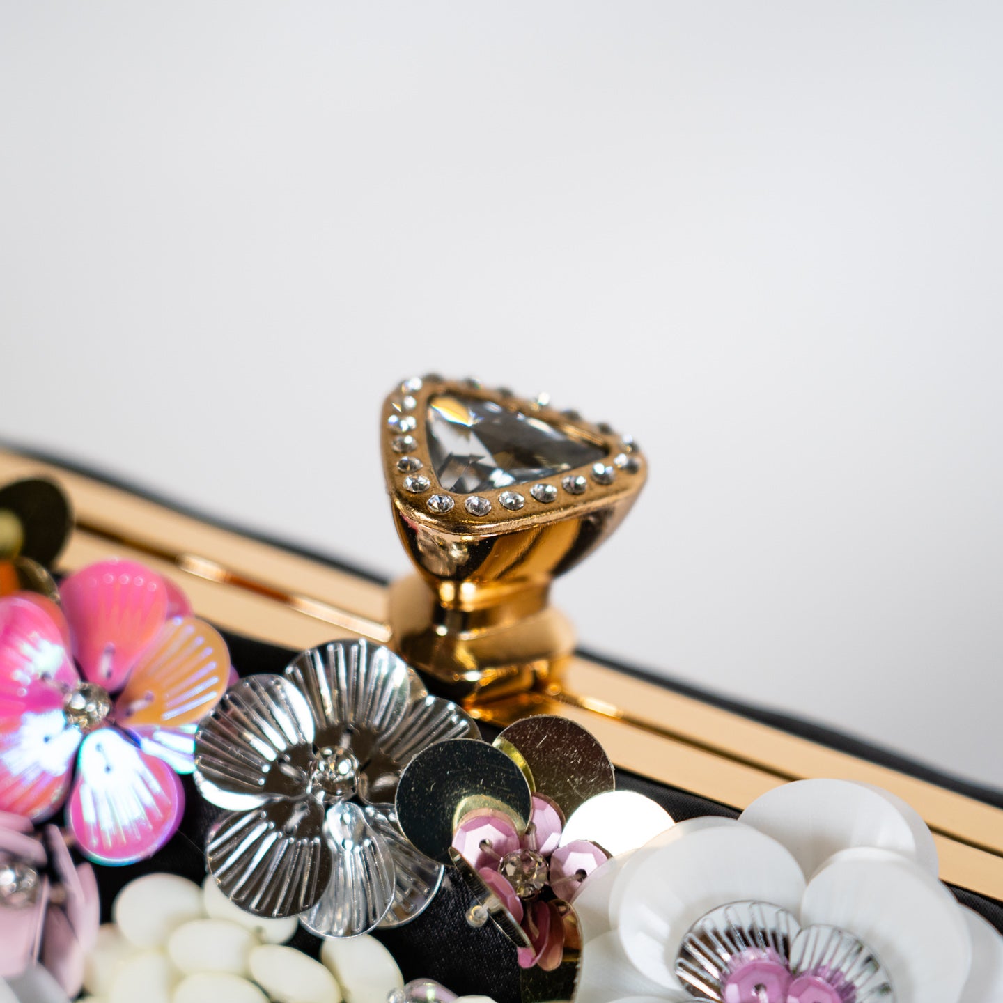 Maximalist Floral Clutch - Black