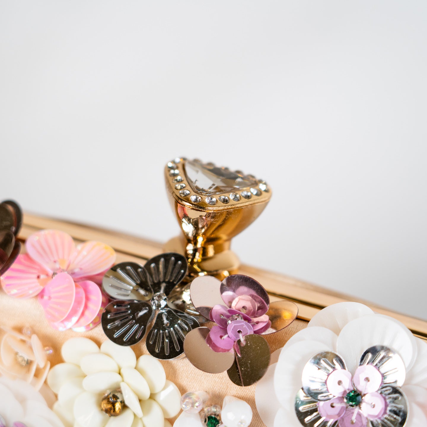Maximalist Floral Clutch - Apricot