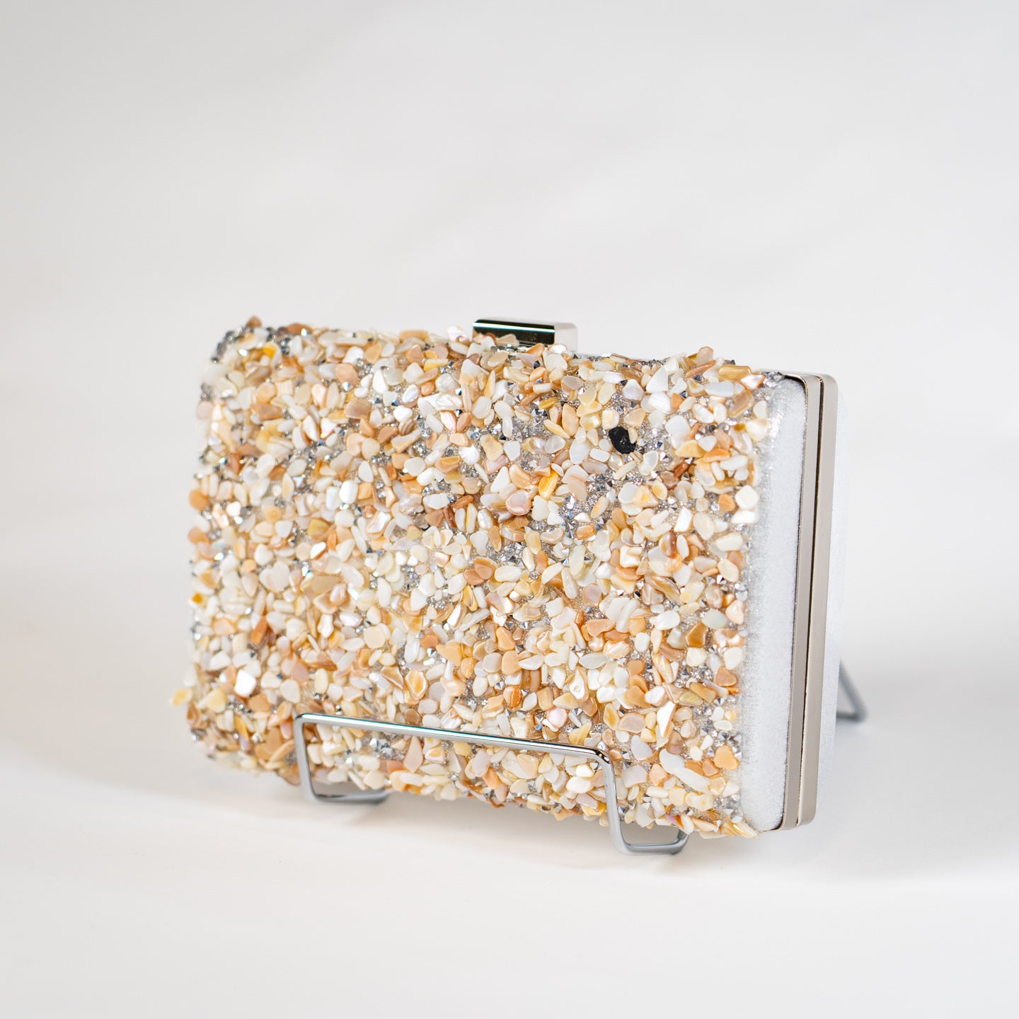 Mosaic Stone Handbag - White