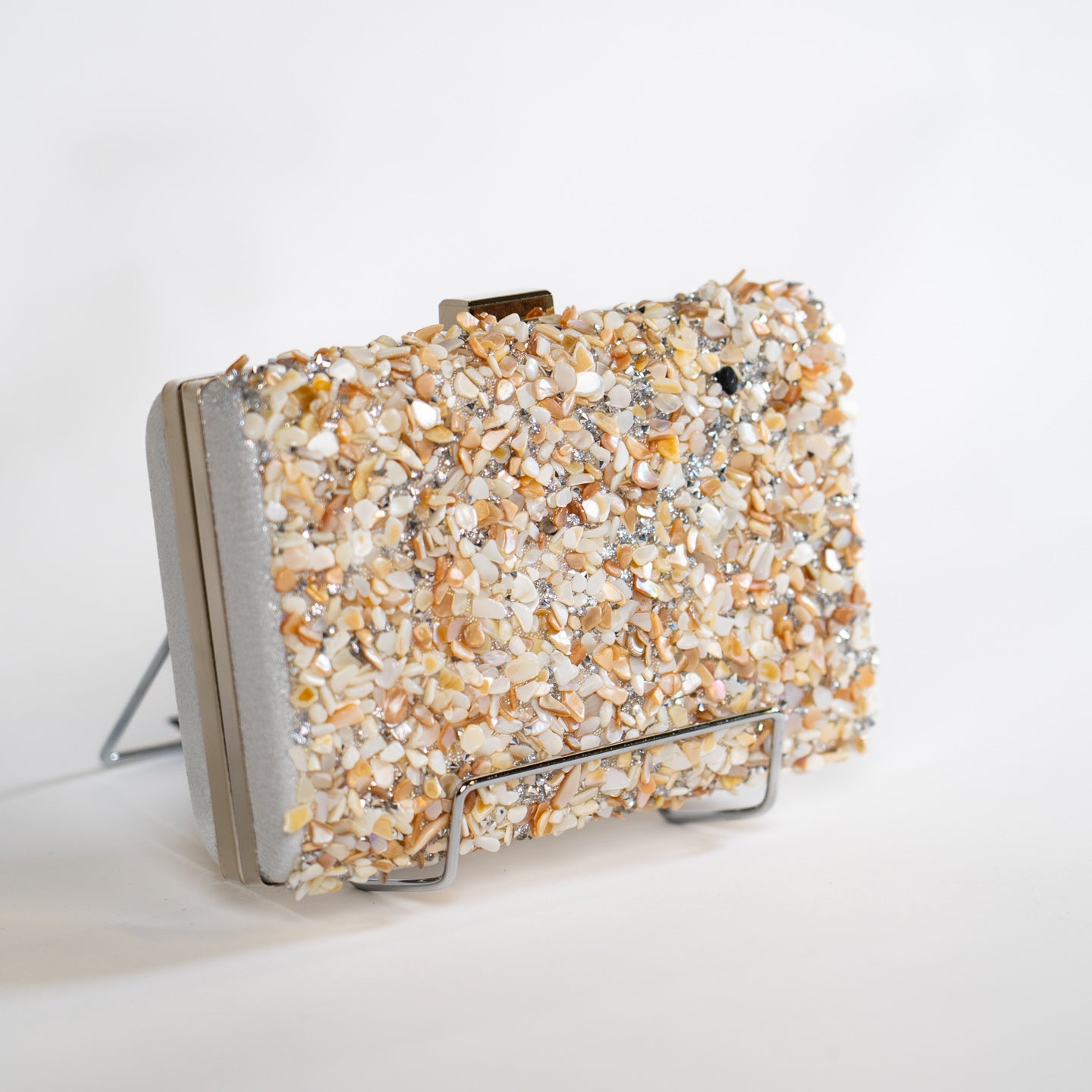 Mosaic Stone Handbag - White