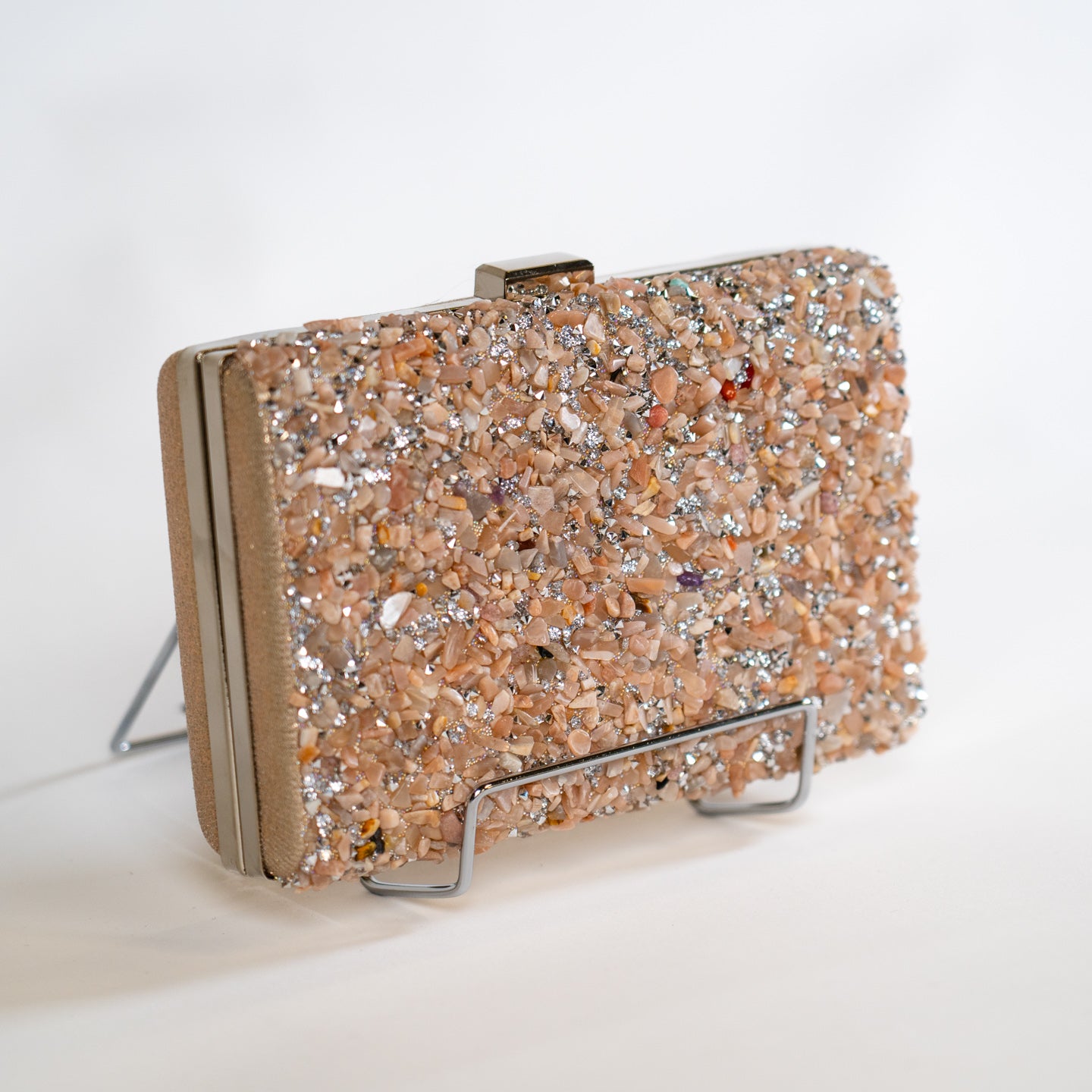 Mosaic Stone Handbag - Champagne