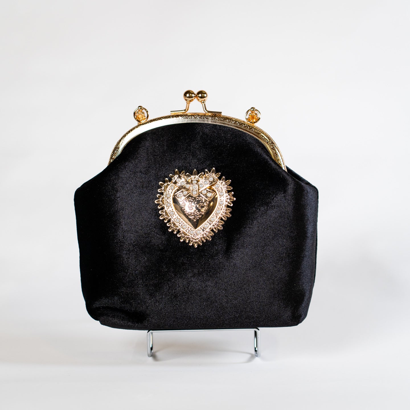 Vintage Velvet Handbag - Black