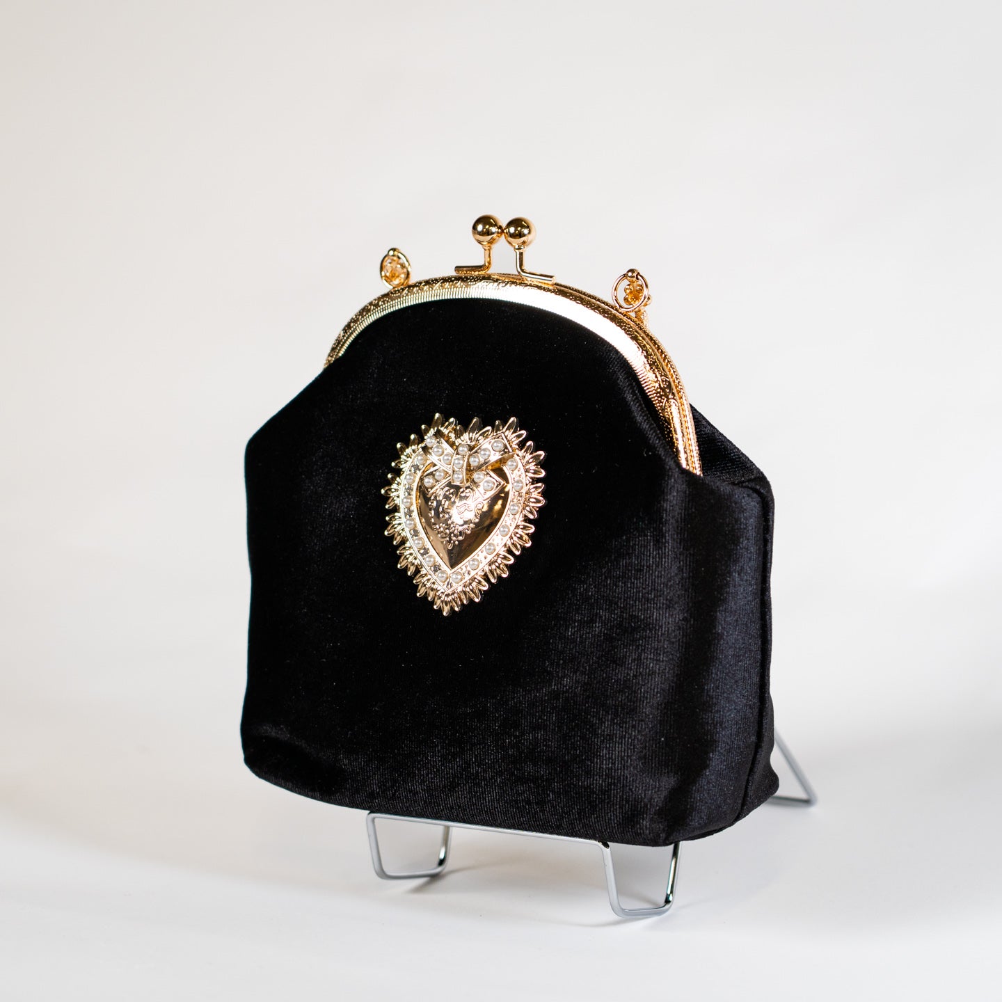 Vintage Velvet Handbag - Black