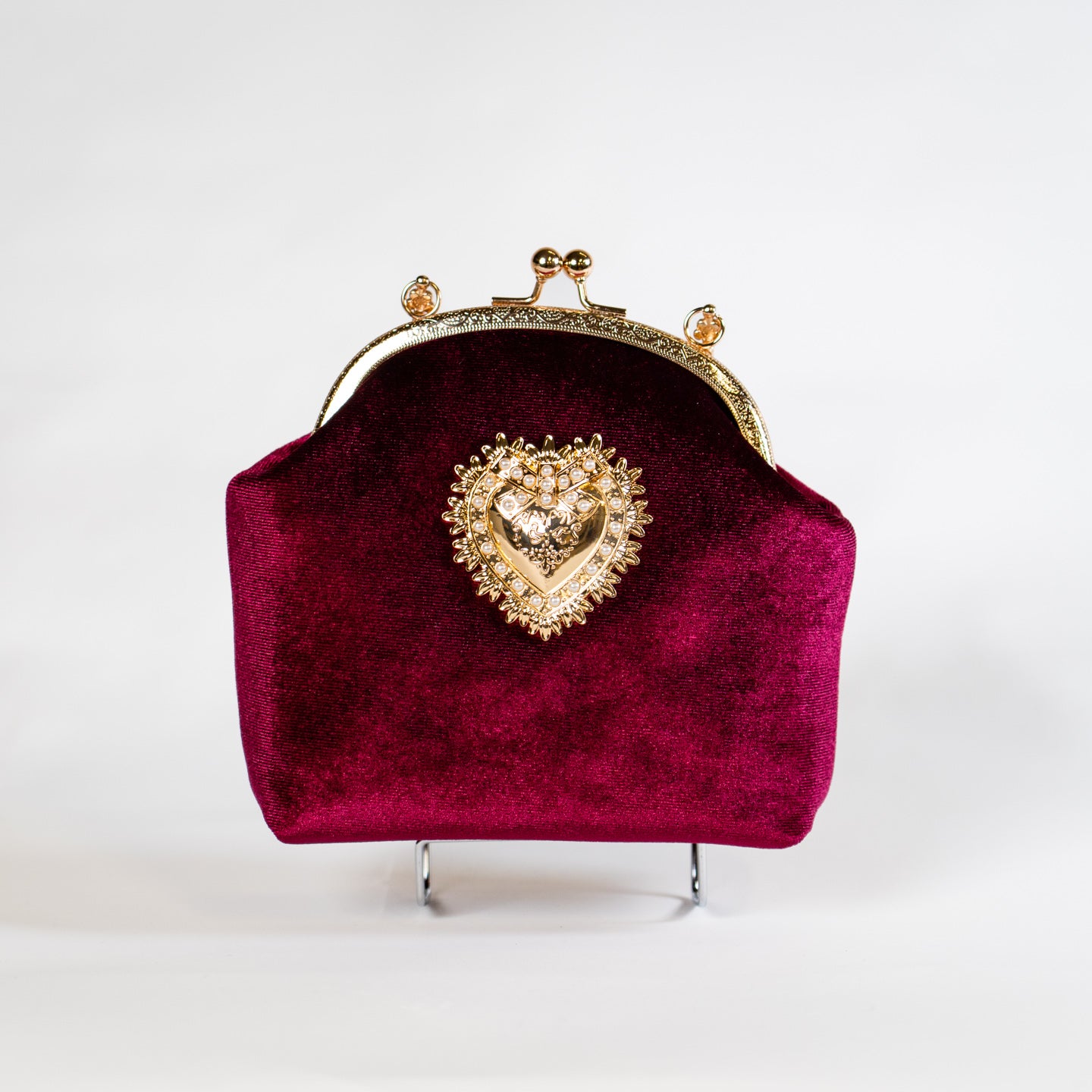Vintage Velvet Handbag - Red