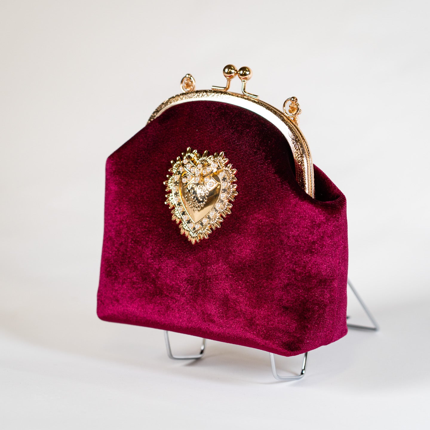 Vintage Velvet Handbag - Red