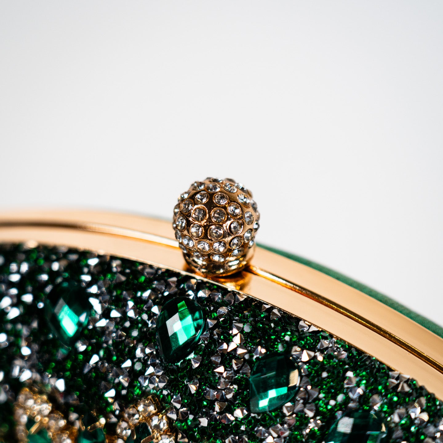 Crystal Floral Clutch - Green