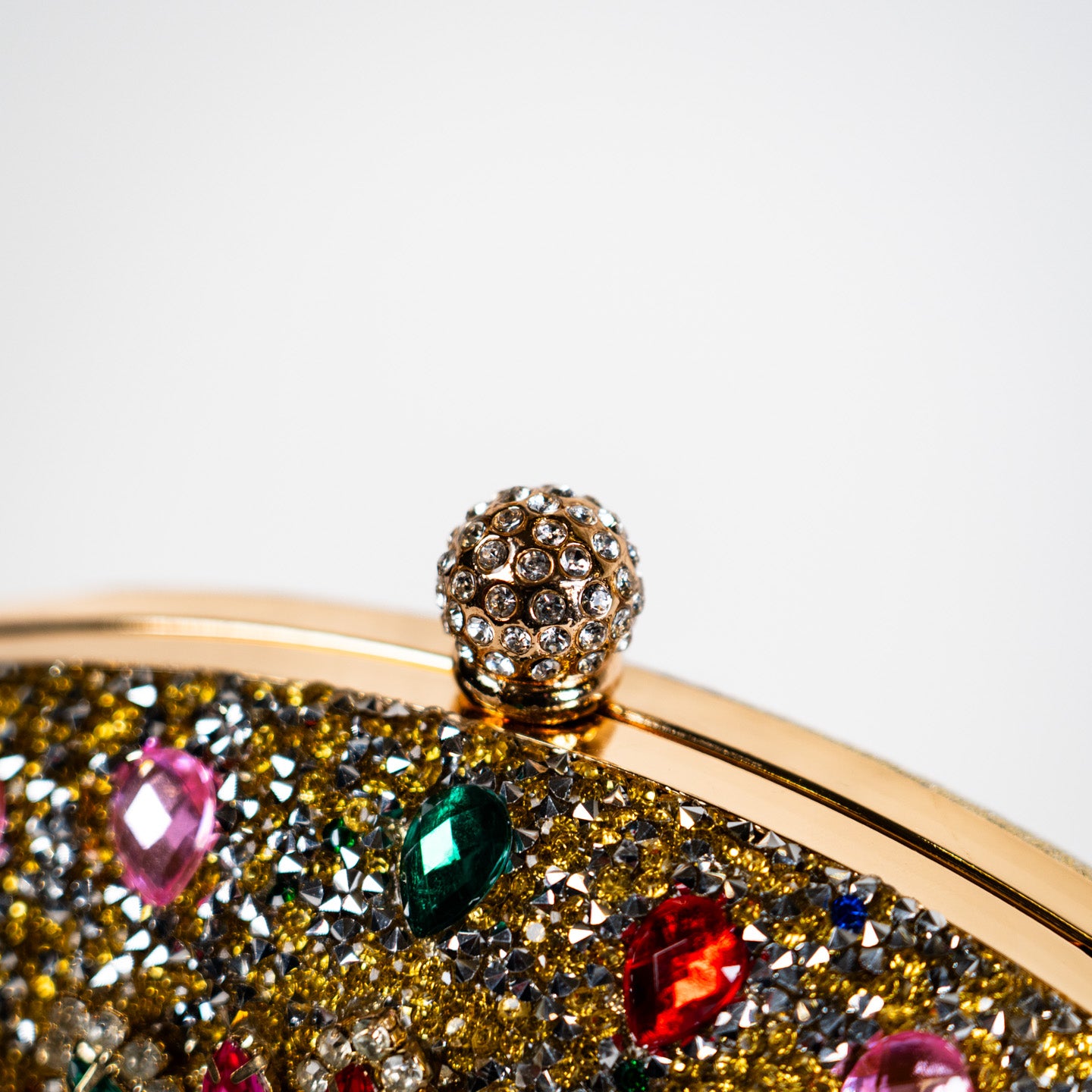 Crystal Floral Clutch - Gold Multi