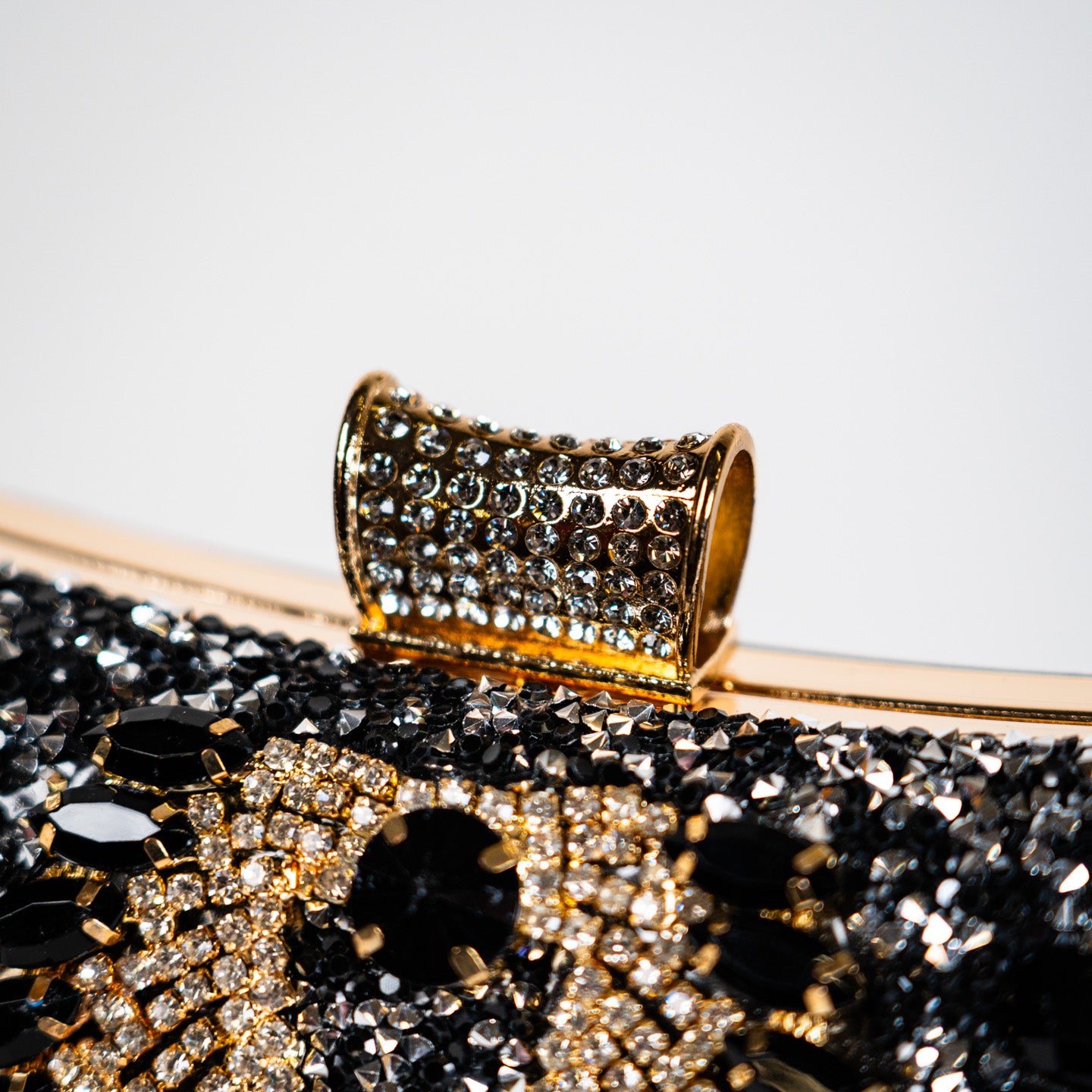 Crystal Peacock Purse - Black/Gold