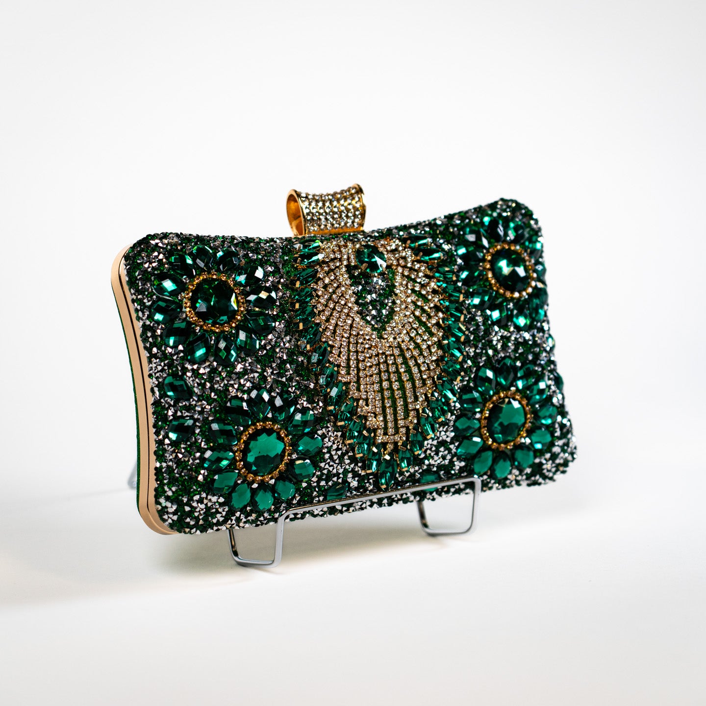 Crystal Peacock Purse - Green