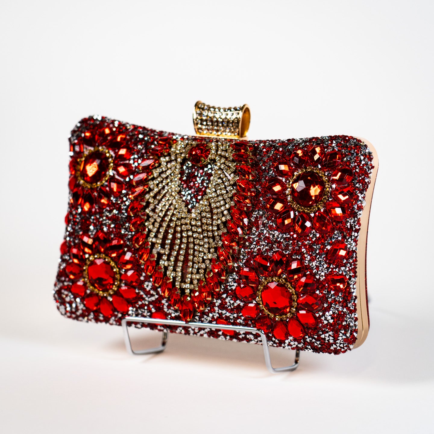 Crystal Peacock Purse - Red