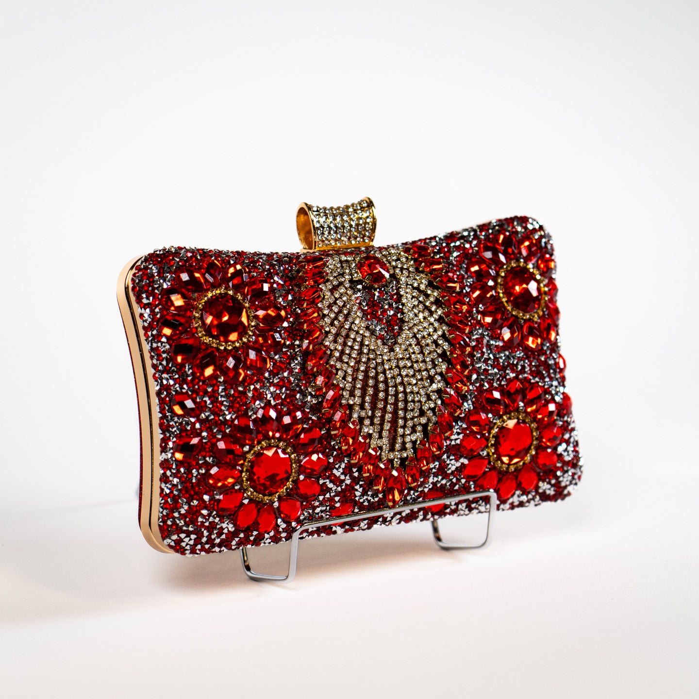 Crystal Peacock Purse - Red