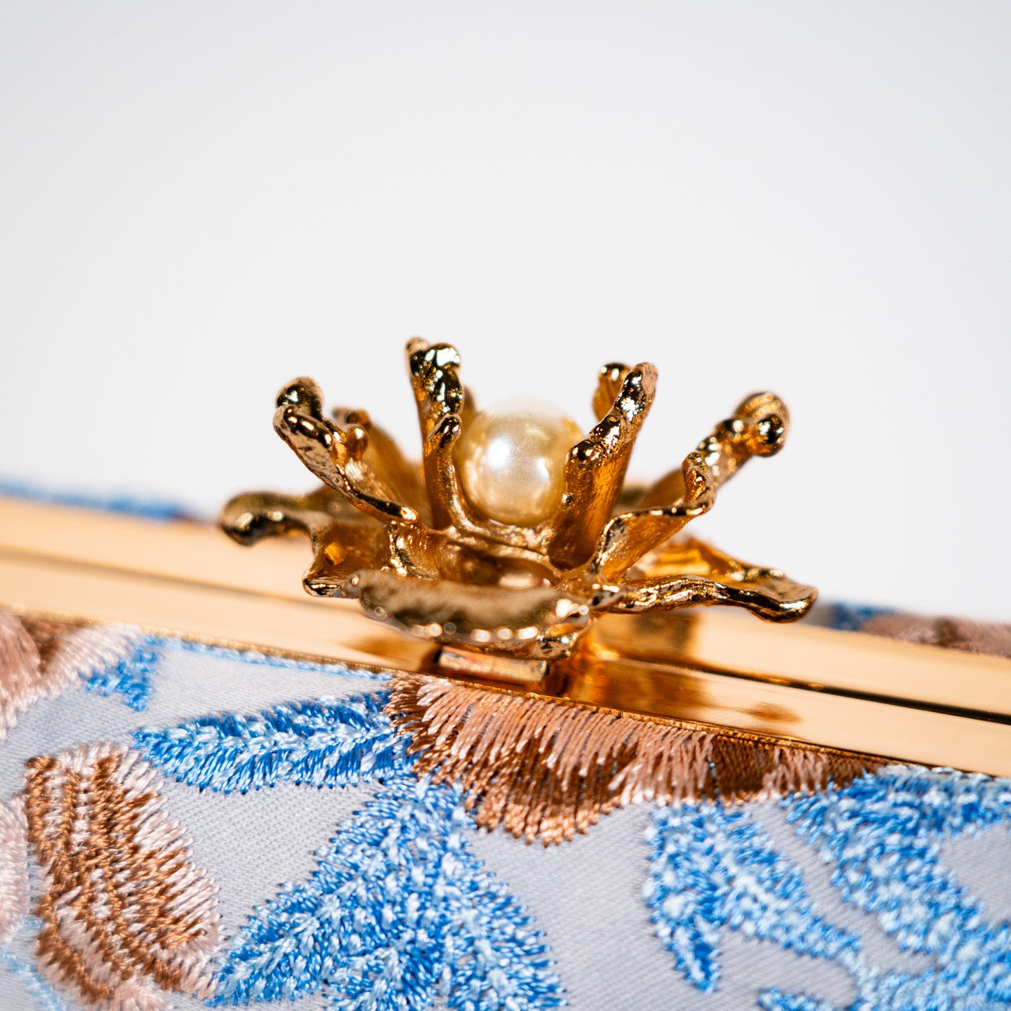 Garden Orchid Purse - Light Blue
