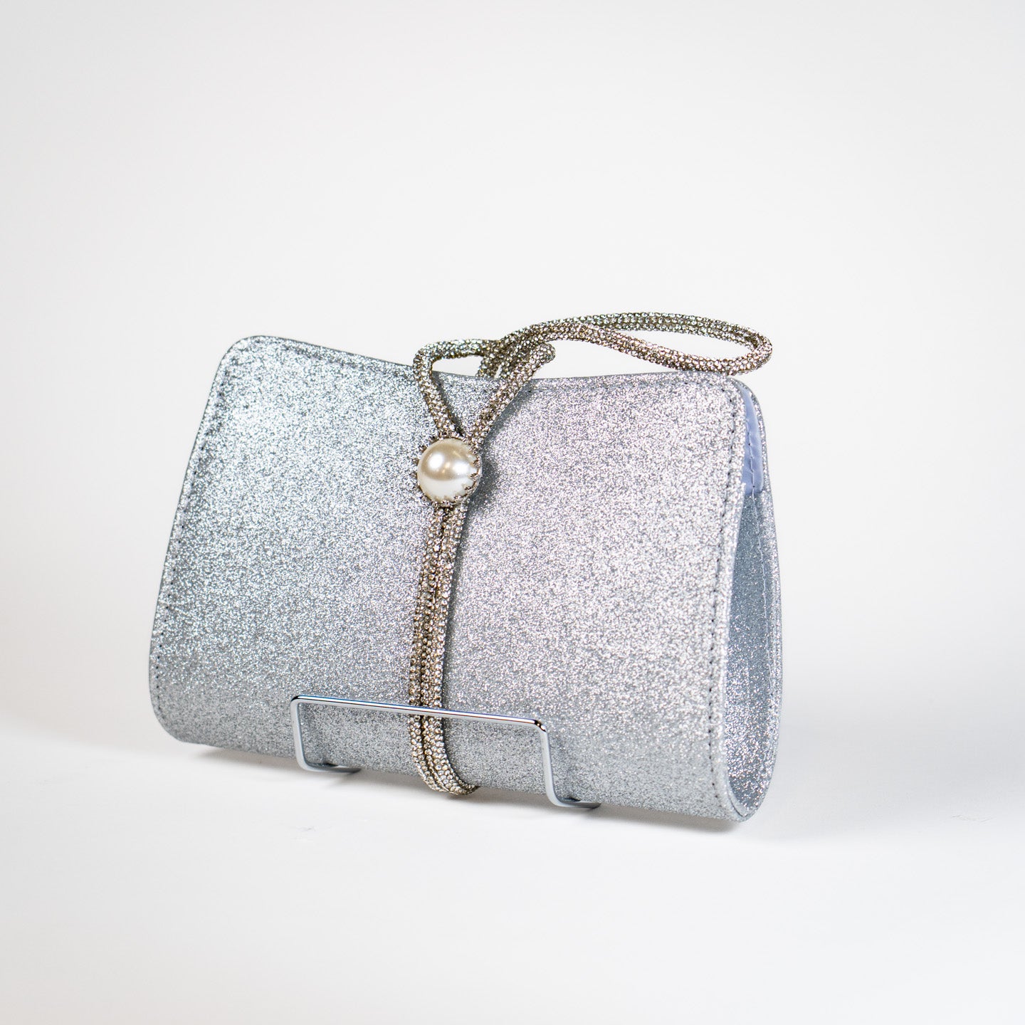 Abstract Glitter Handbag - Silver