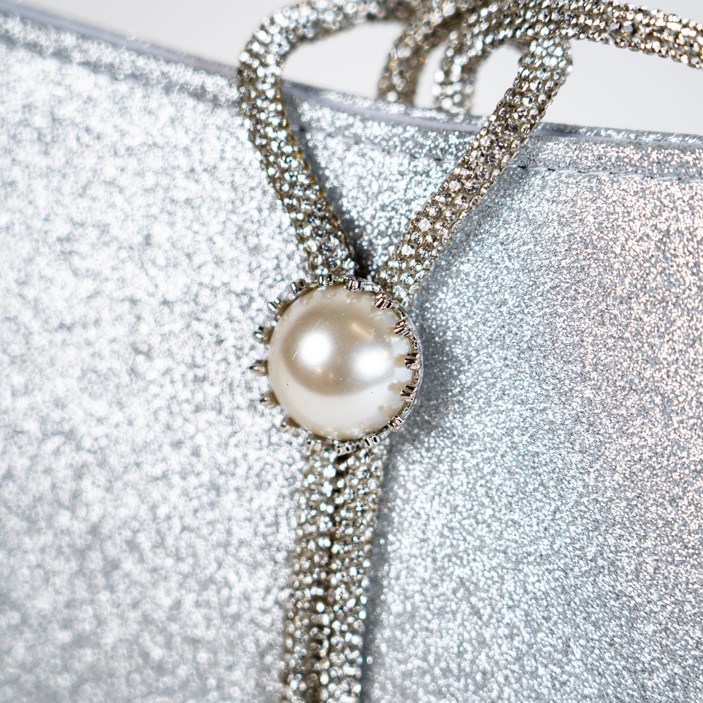 Abstract Glitter Handbag - Silver