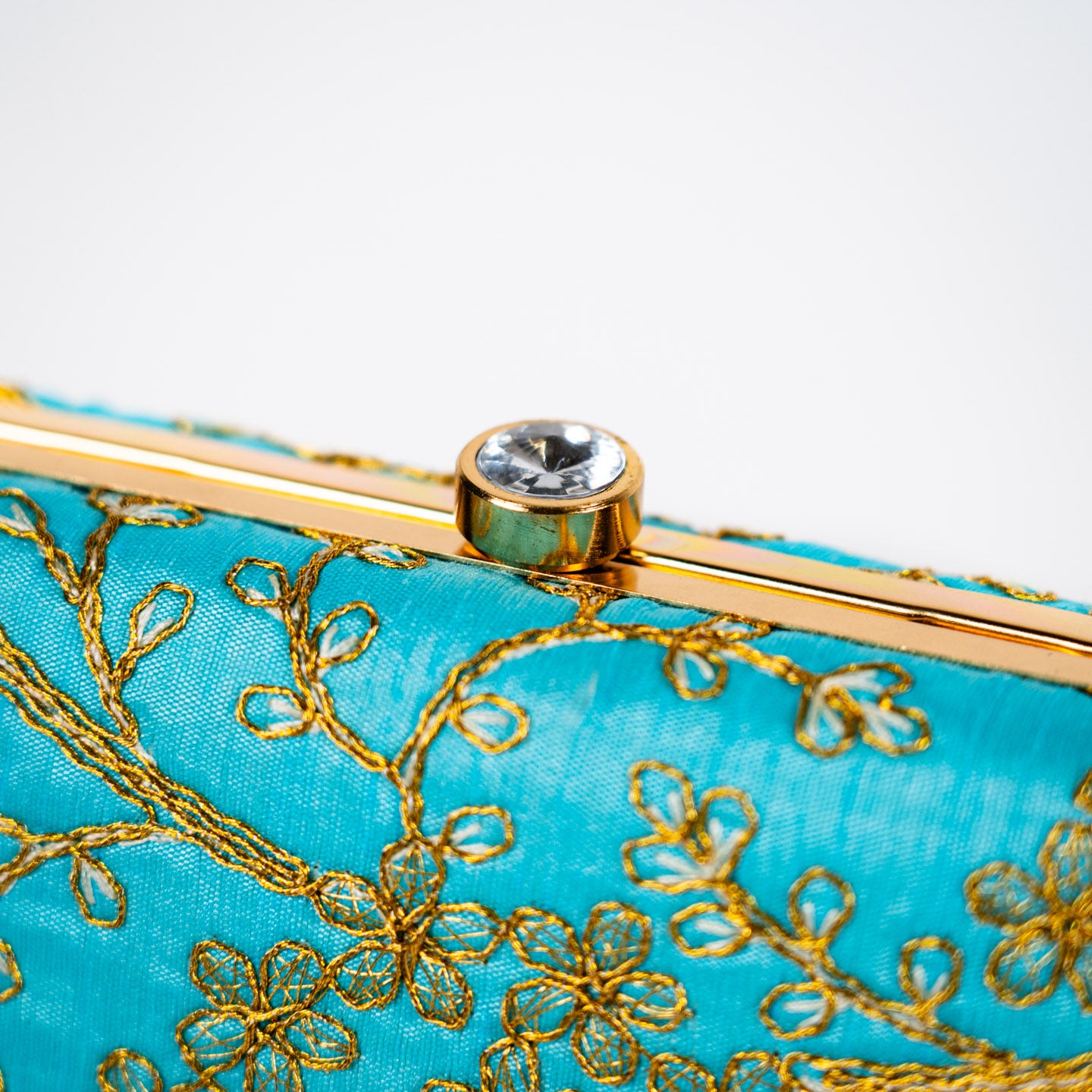 Tree Blossom Clutch - Aqua
