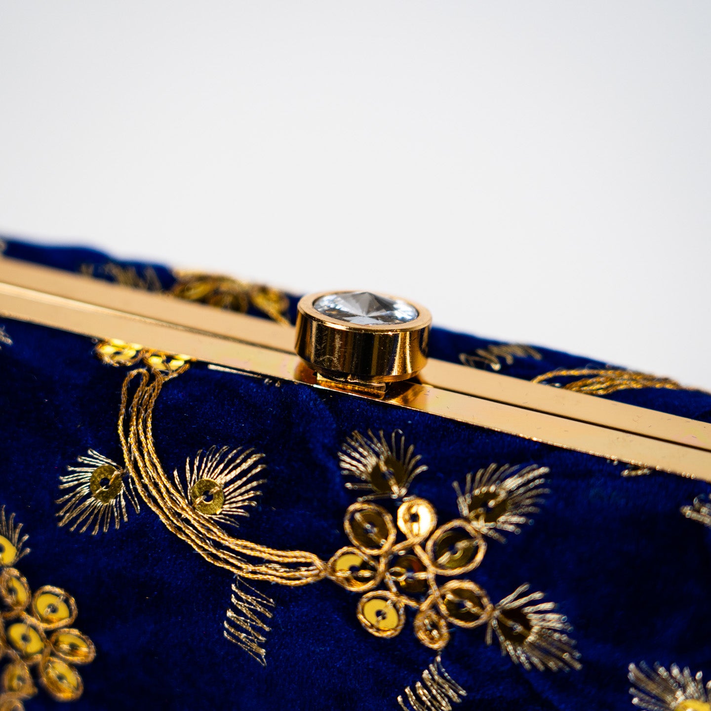 Golden Vine Clutch - Blue