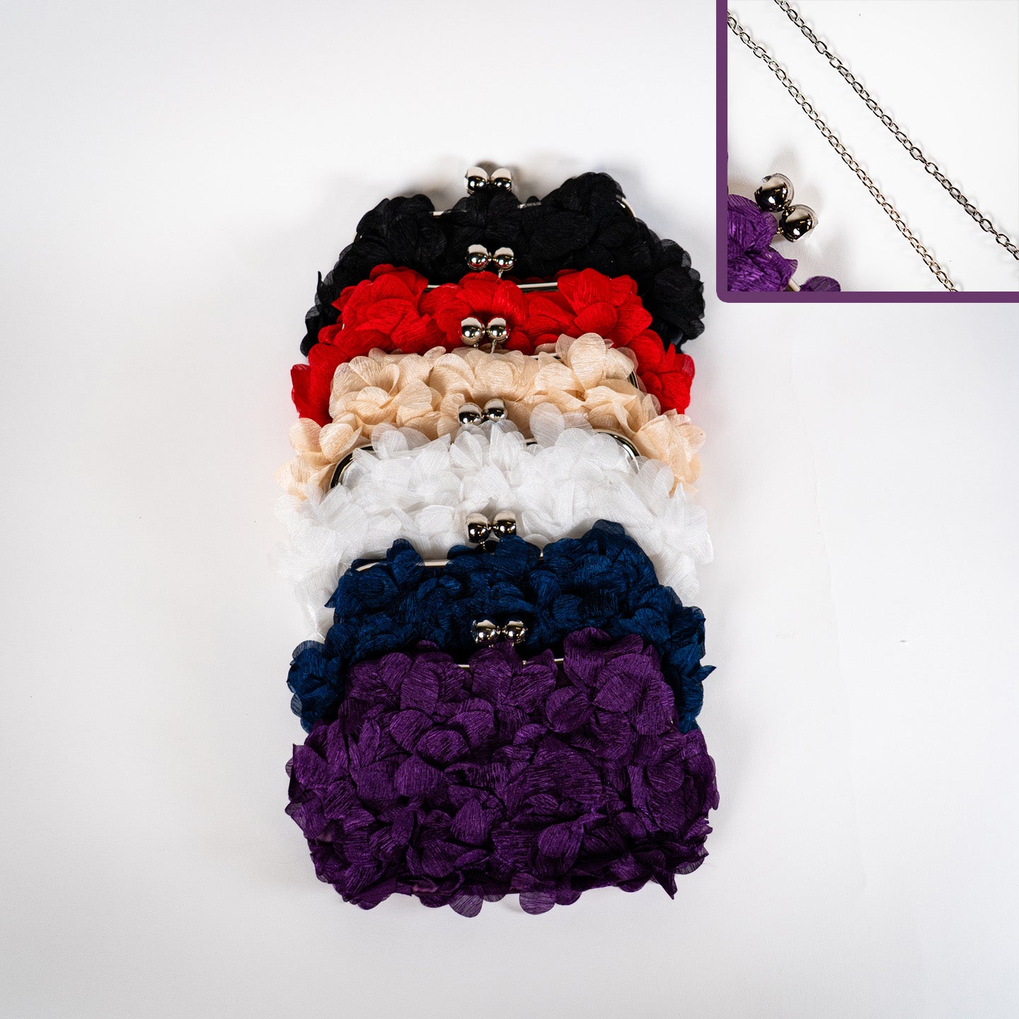 Airy Floral Handbag - Champagne