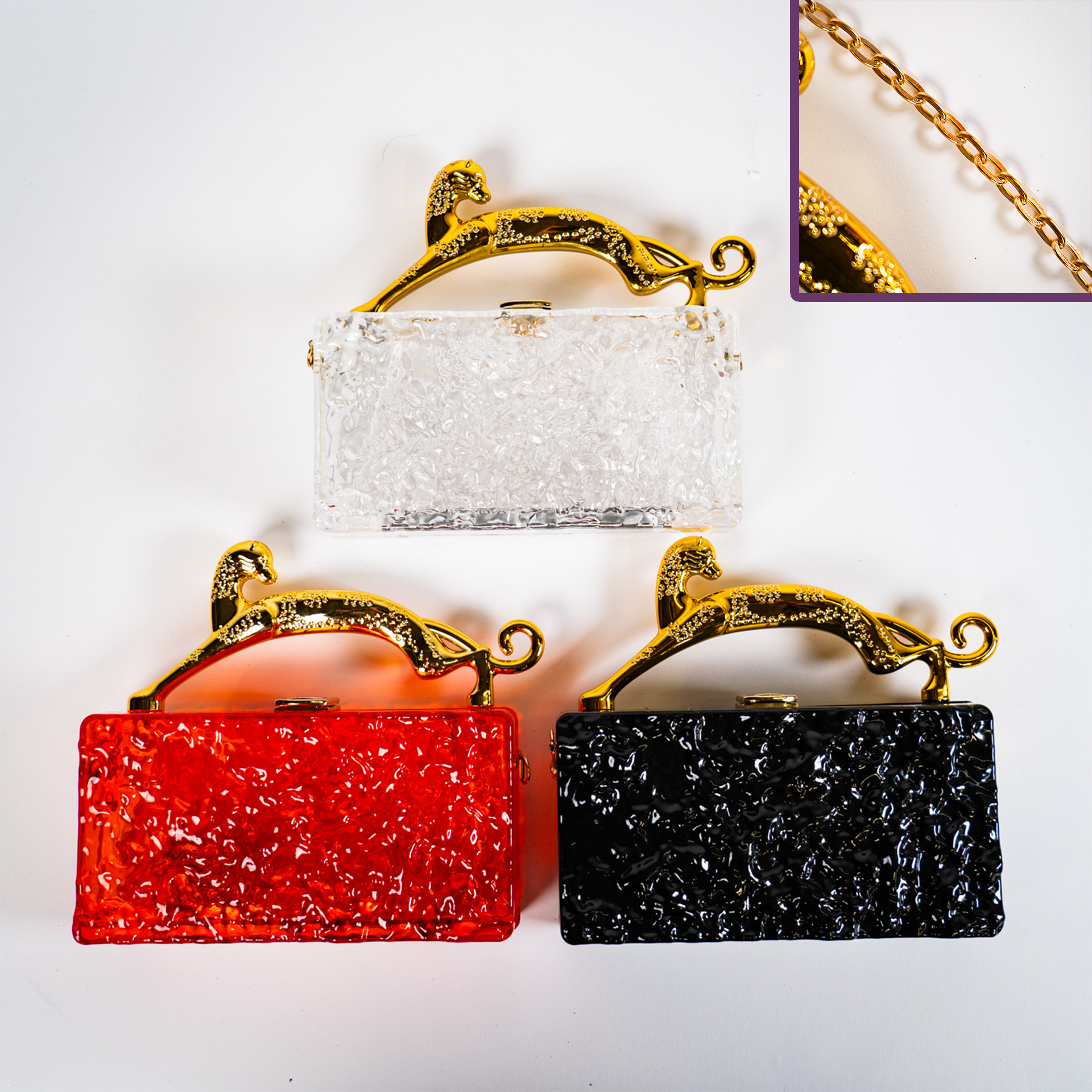 Jaguar Acrylic Handbag - Red