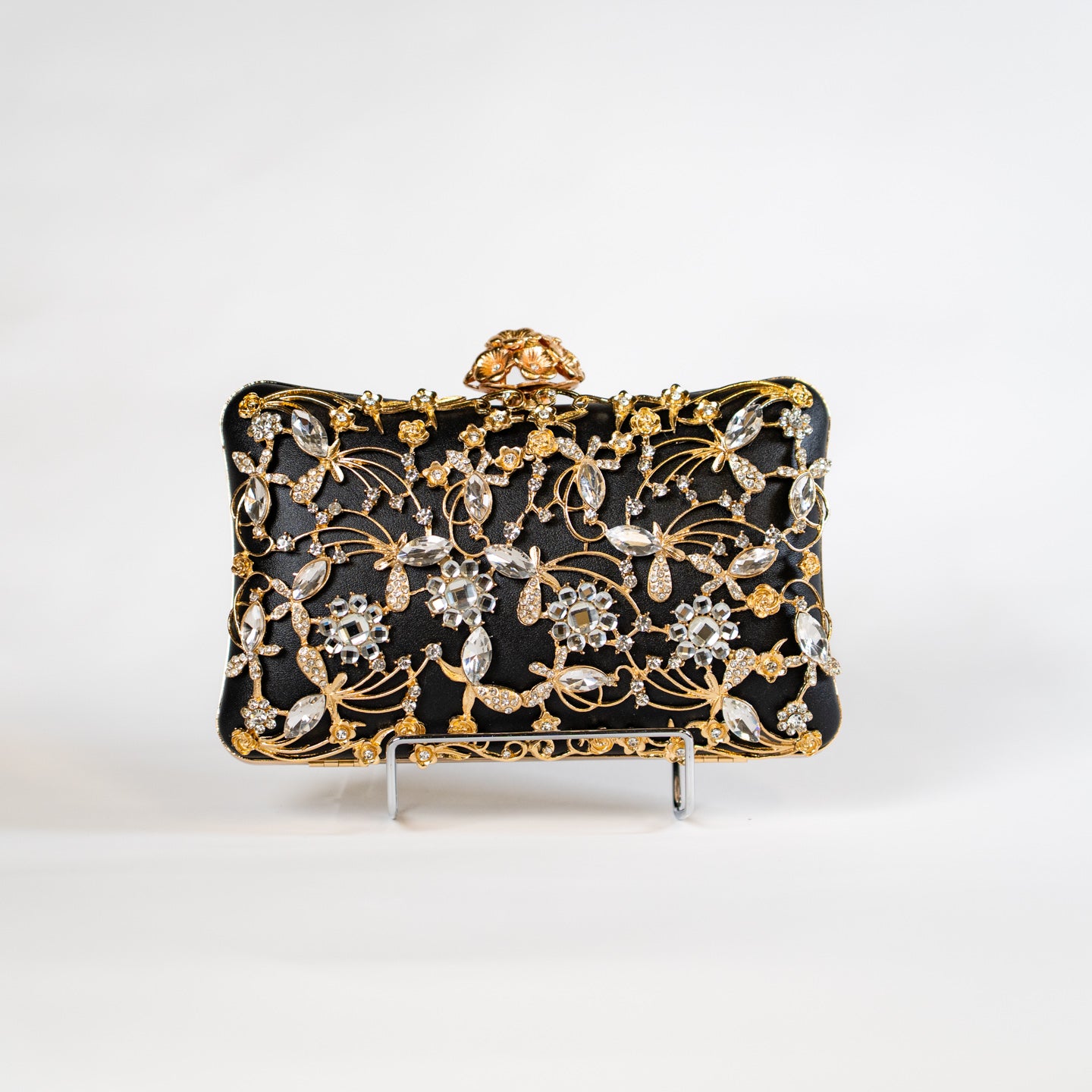 Romantic Crystal Clutch - Black