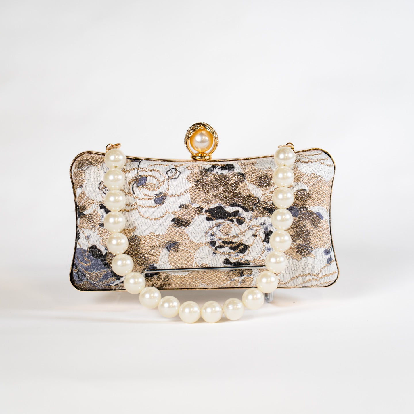 Jacquard Lace Handbag - Black