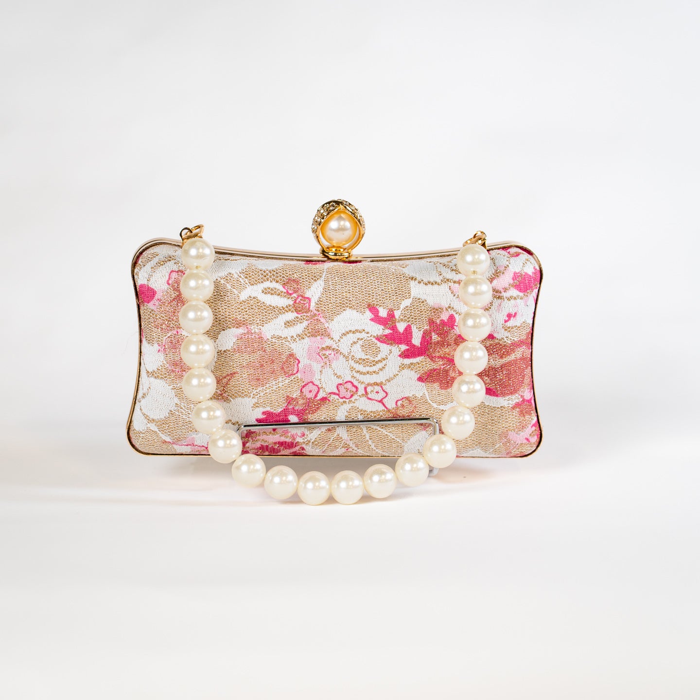 Jacquard Lace Handbag - Pink