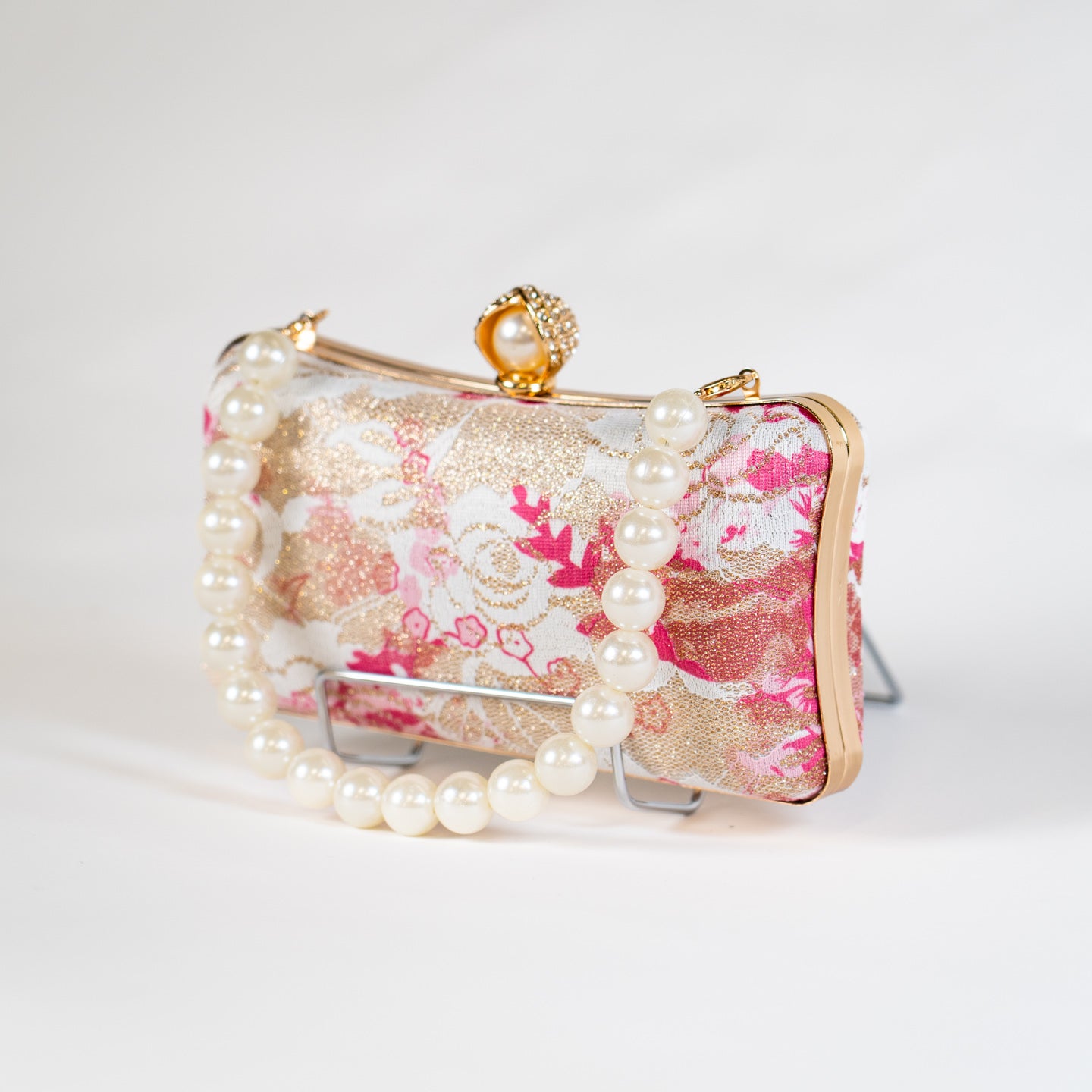 Jacquard Lace Handbag - Pink