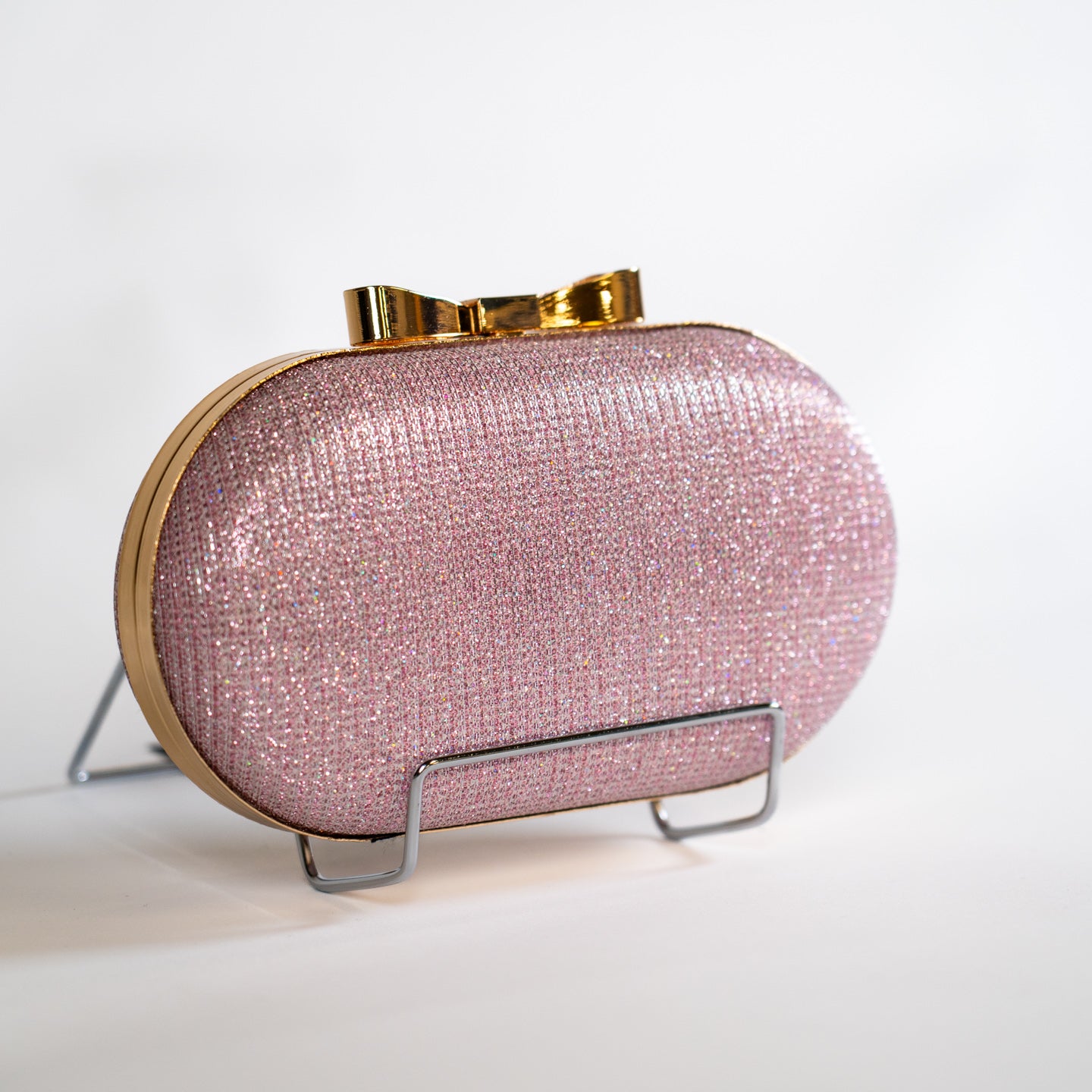 Shimmering Metallic Clutch - Pink