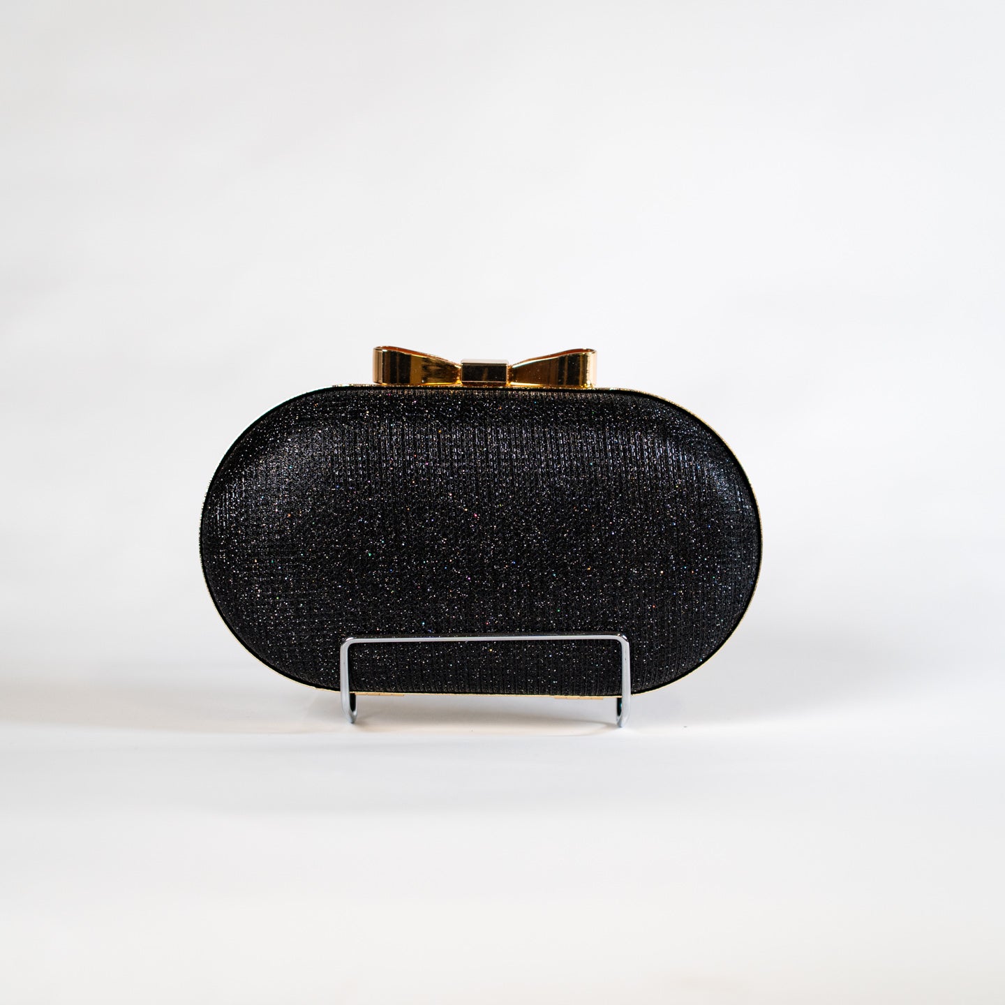 Shimmering Metallic Clutch - Black