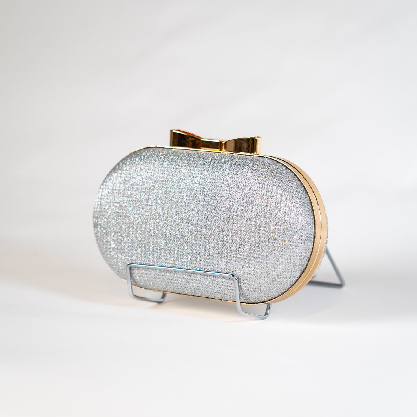 Shimmering Metallic Clutch - Silver
