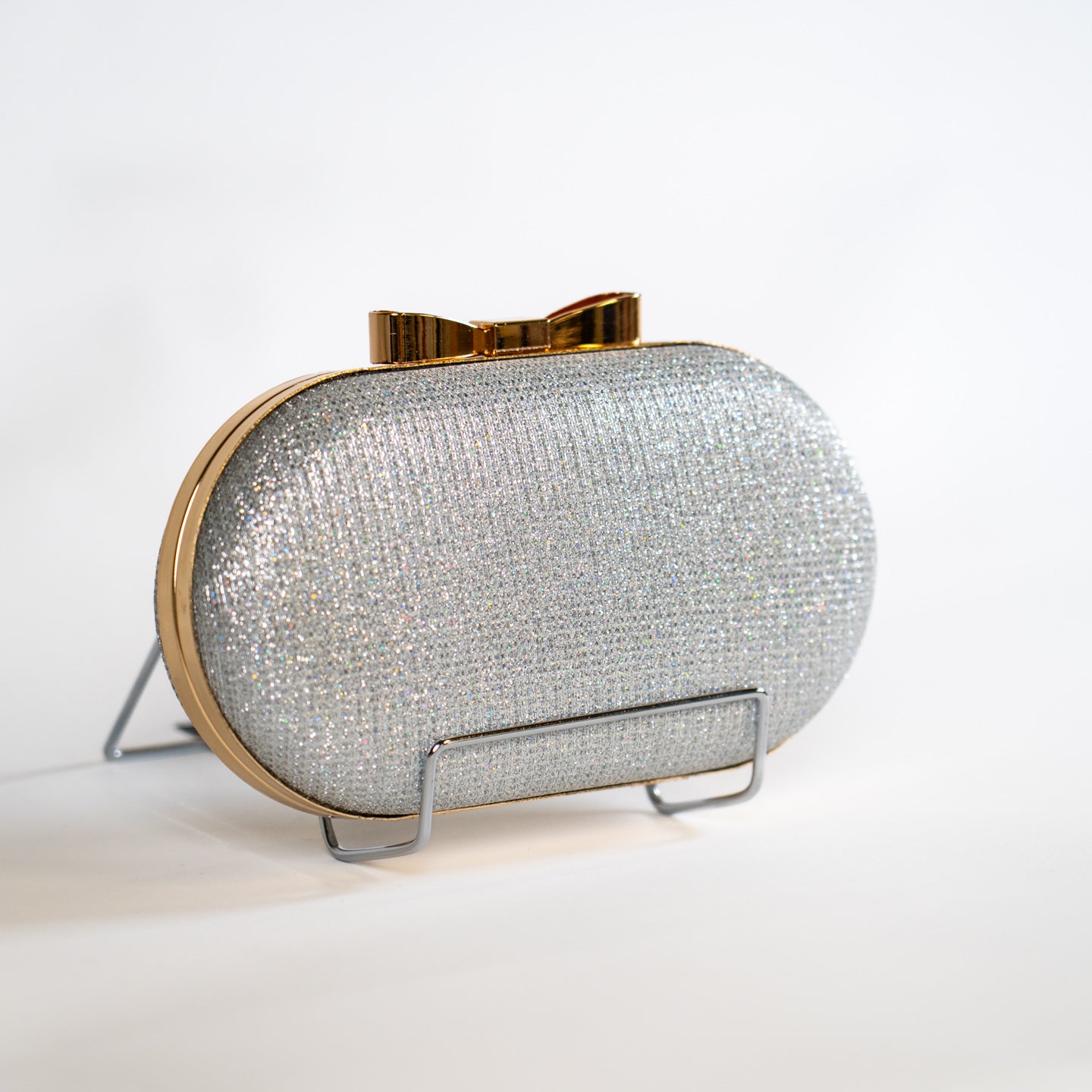 Shimmering Metallic Clutch - Silver