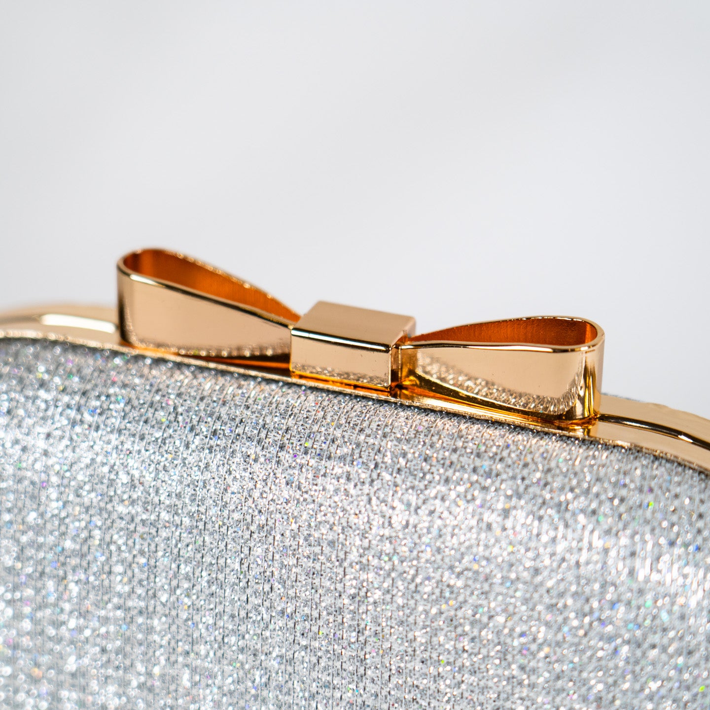 Shimmering Metallic Clutch - Silver