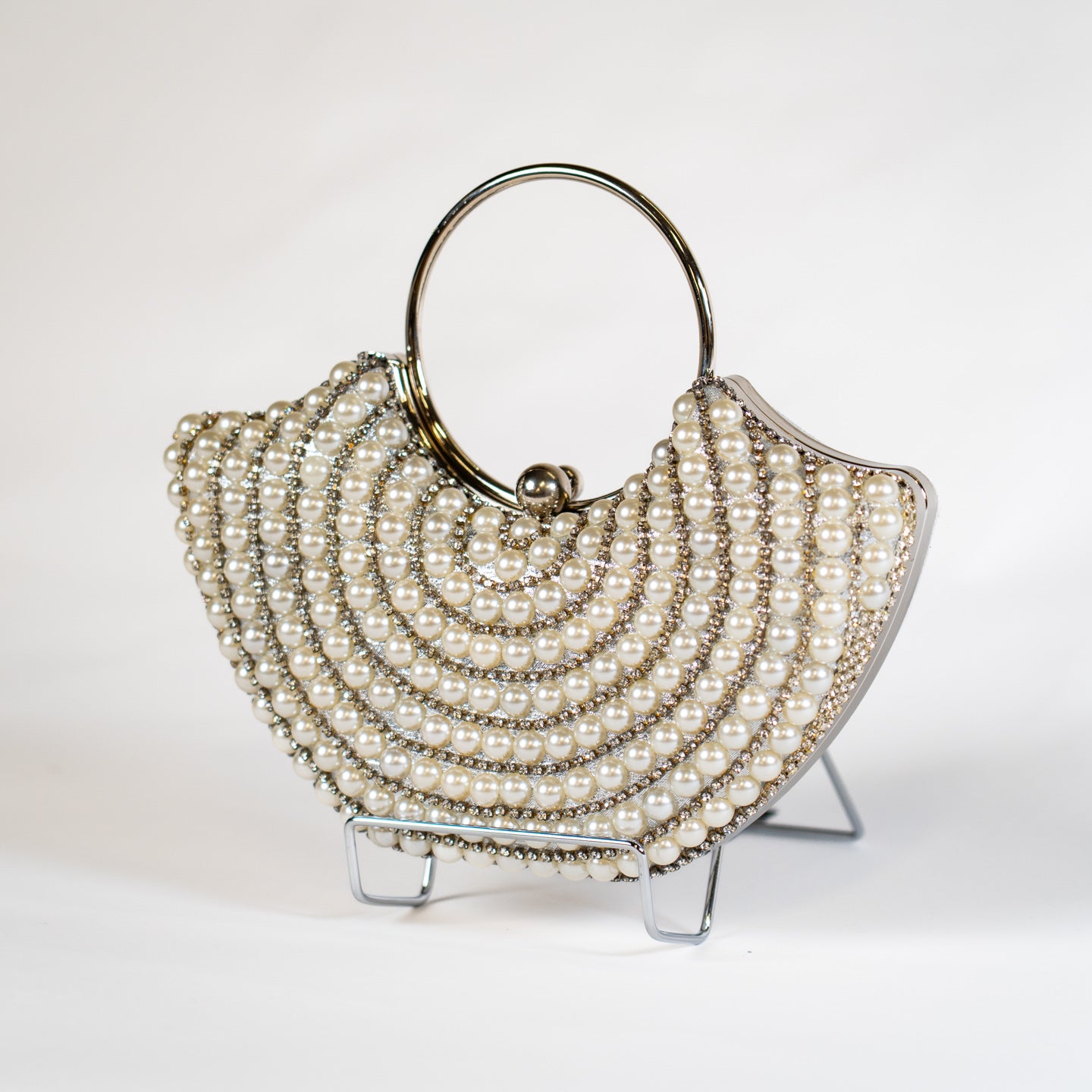 Modern Pearl Handbag - Silver