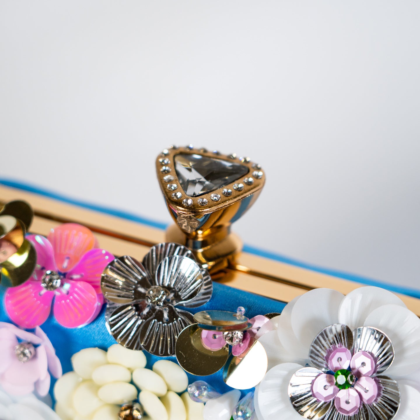 Maximalist Floral Clutch - Blue