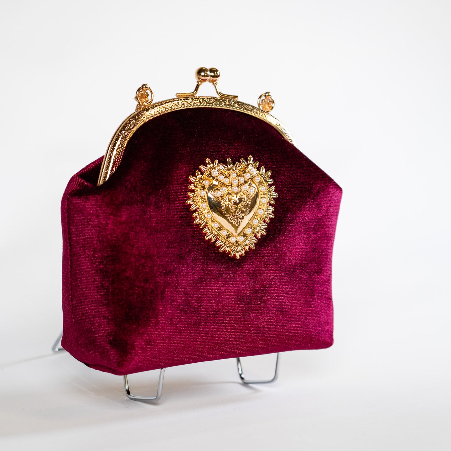 Vintage Velvet Handbag - Red