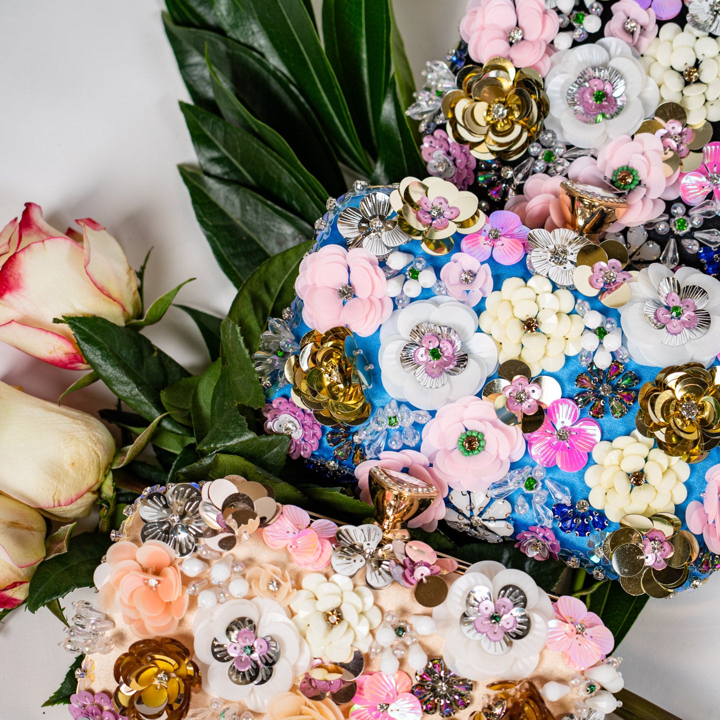 Maximalist Floral Clutch - Blue