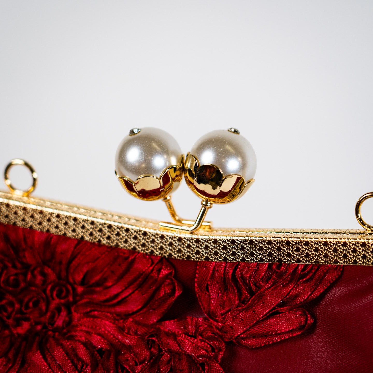 Vintage Kiss Lock Clutch - Claret