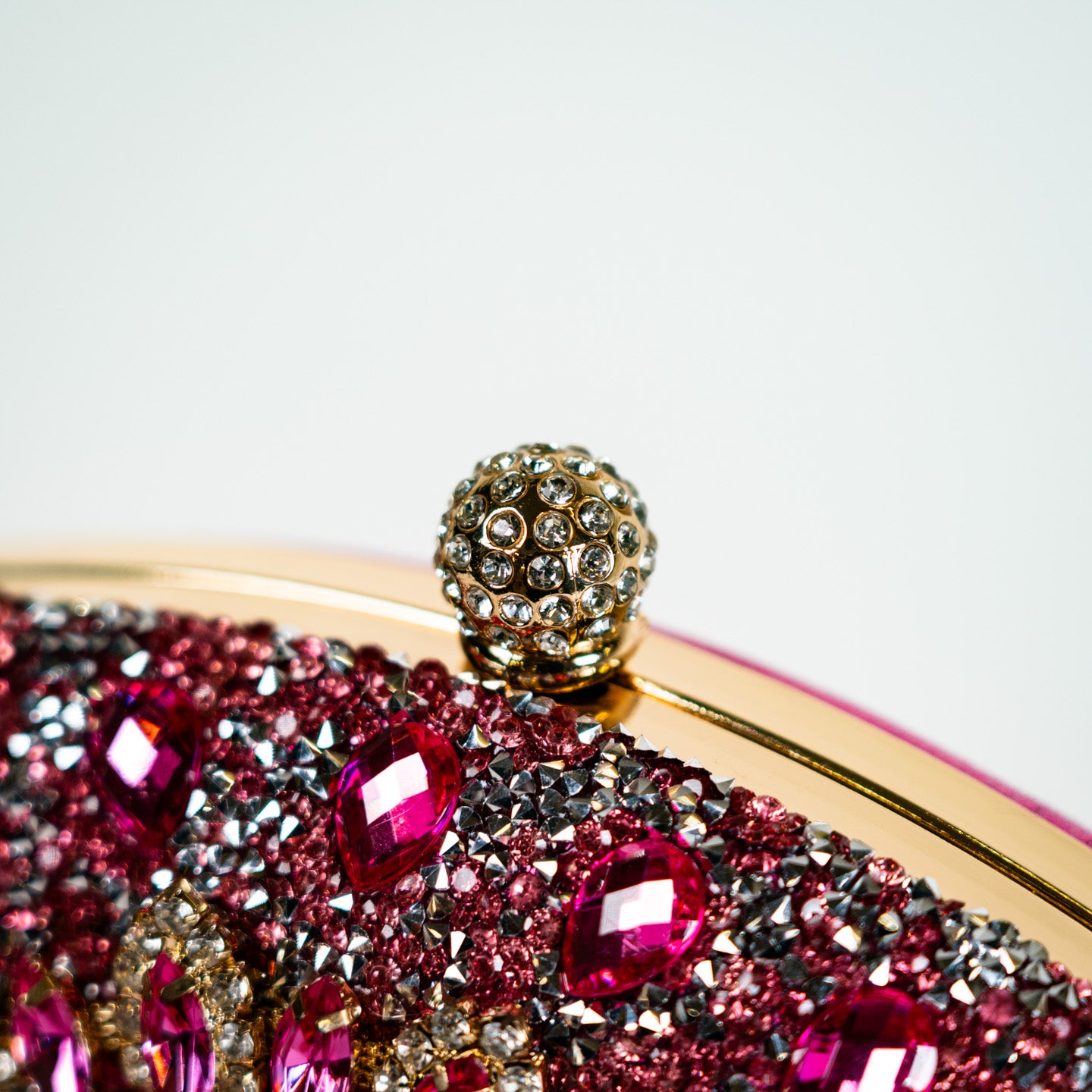 Crystal Floral Clutch - Rose