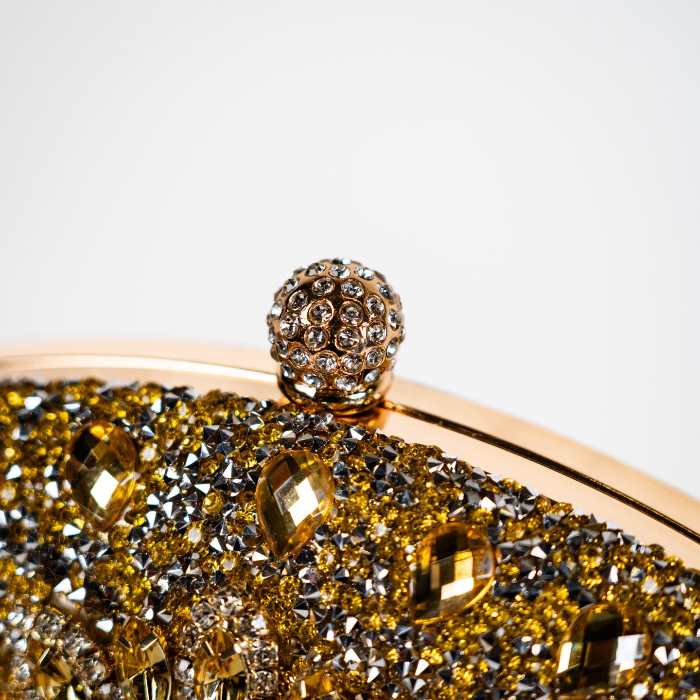 Crystal Floral Clutch - Gold