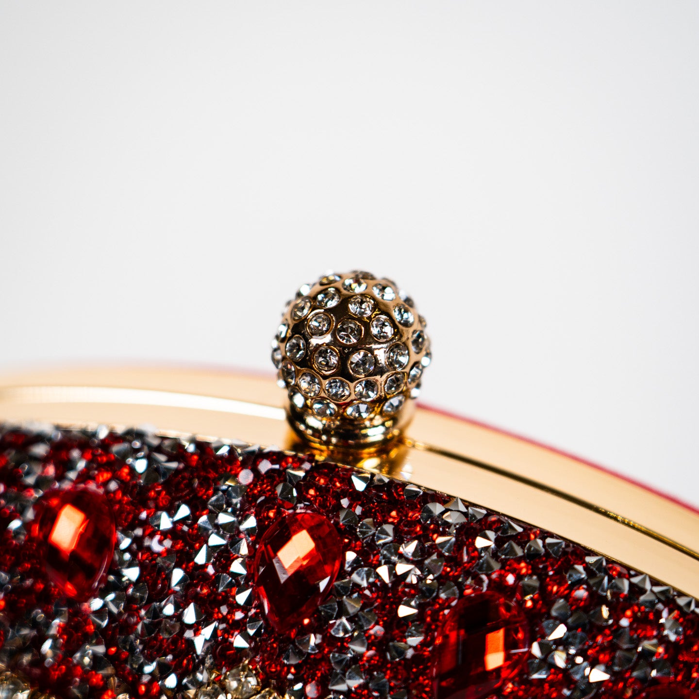 Crystal Floral Clutch - Red