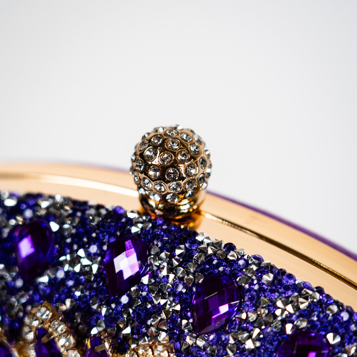 Crystal Floral Clutch - Purple
