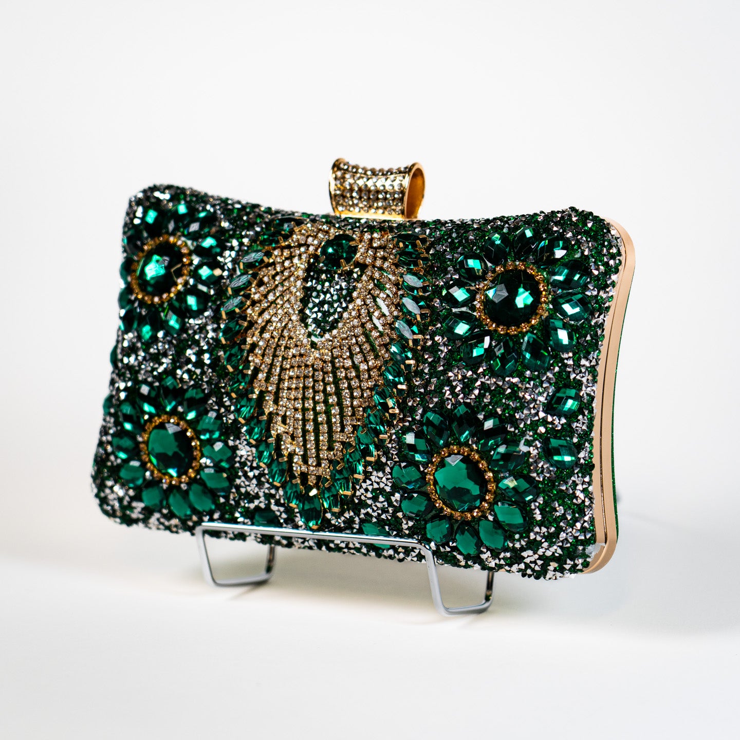 Crystal Peacock Purse - Green