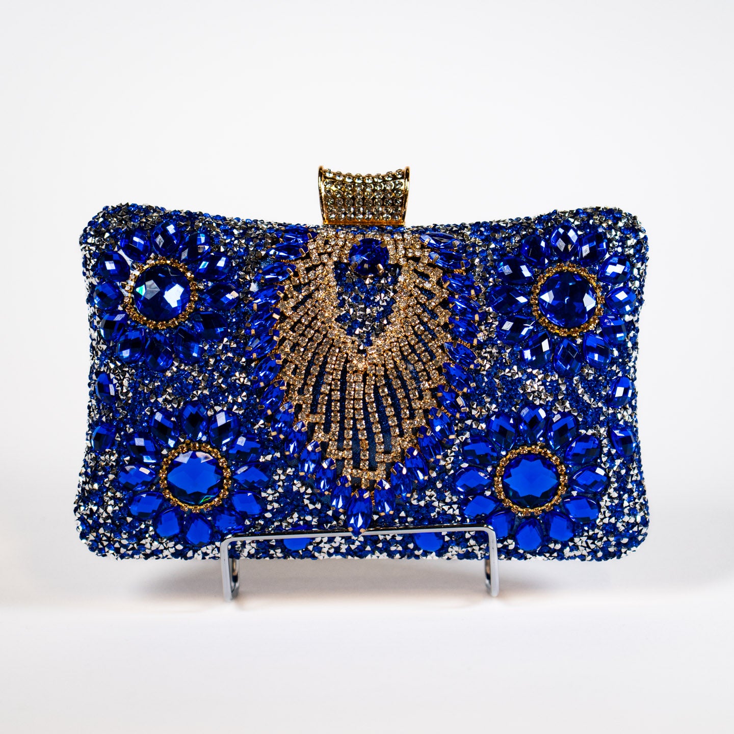 Crystal Peacock Purse - Royal Blue