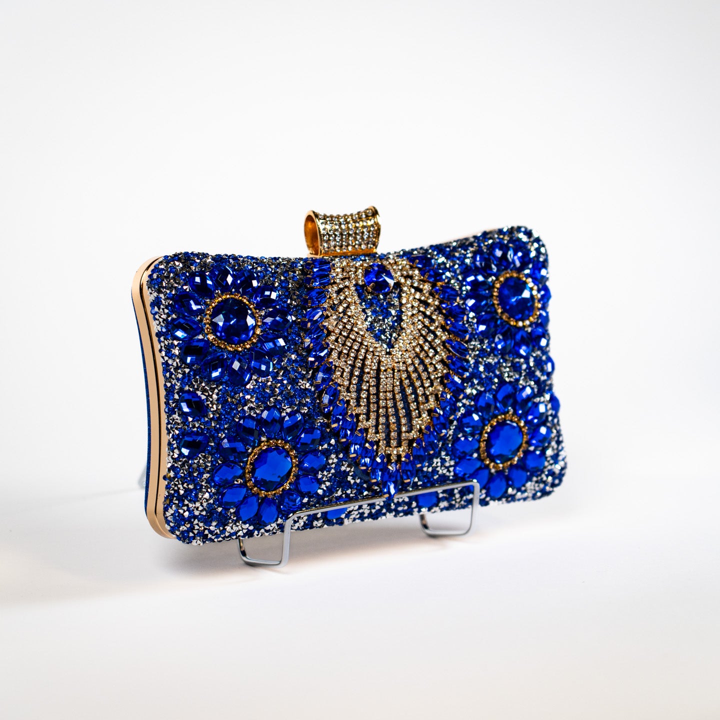 Crystal Peacock Purse - Royal Blue