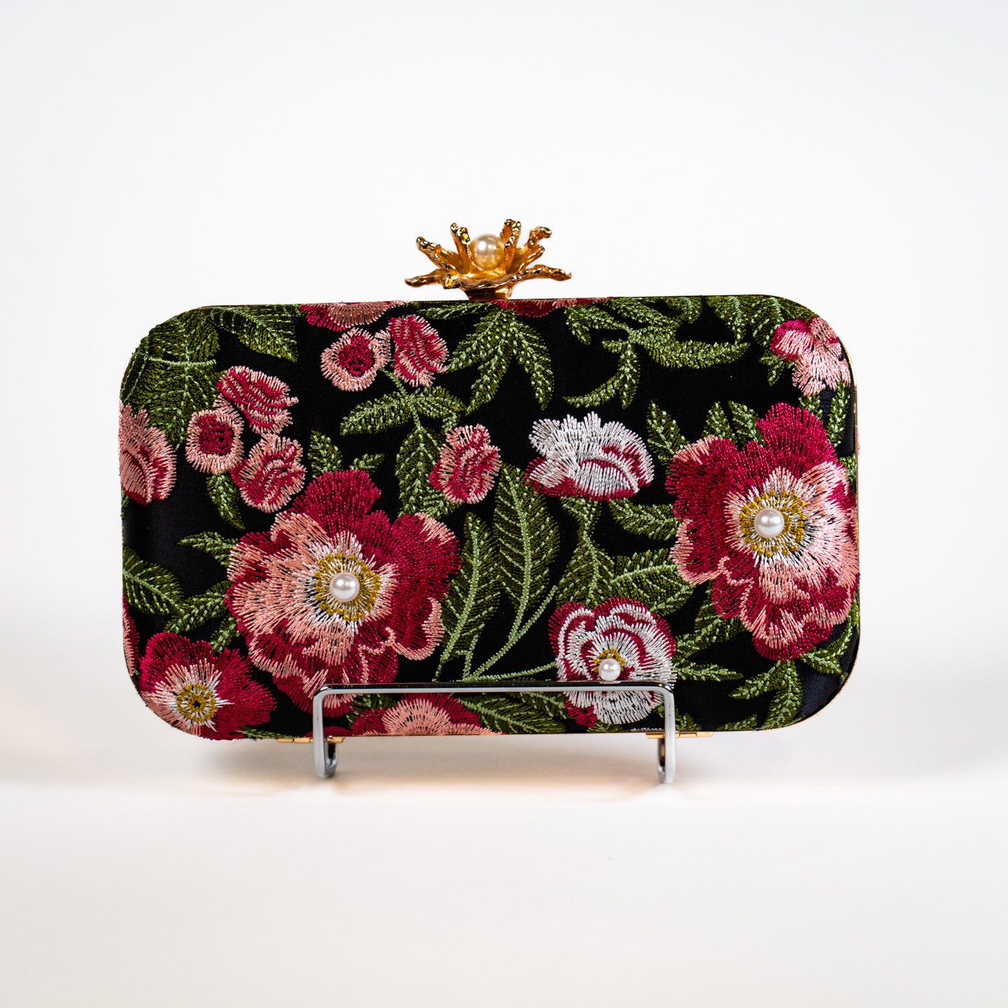 Garden Orchid Purse - Red/Black