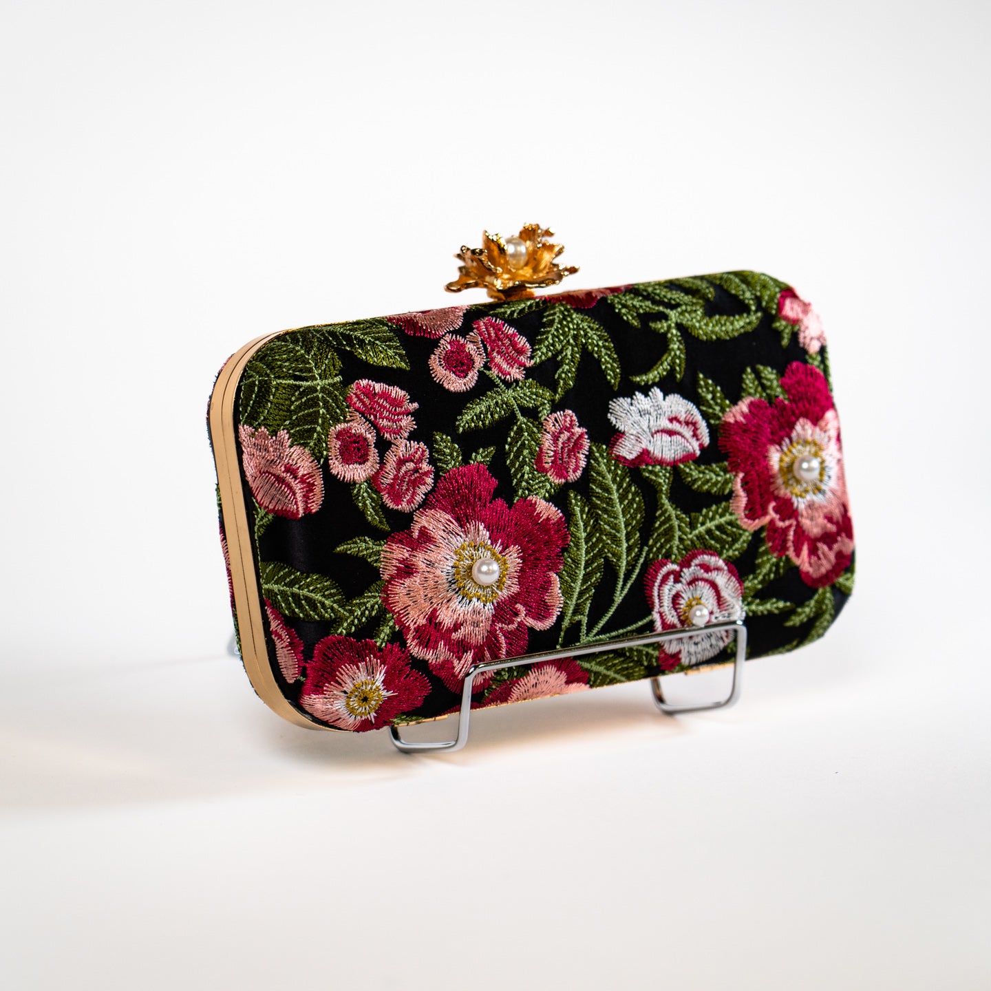 Garden Orchid Purse - Red/Black