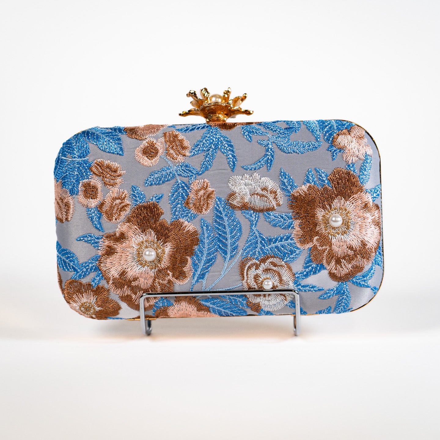 Garden Orchid Purse - Light Blue